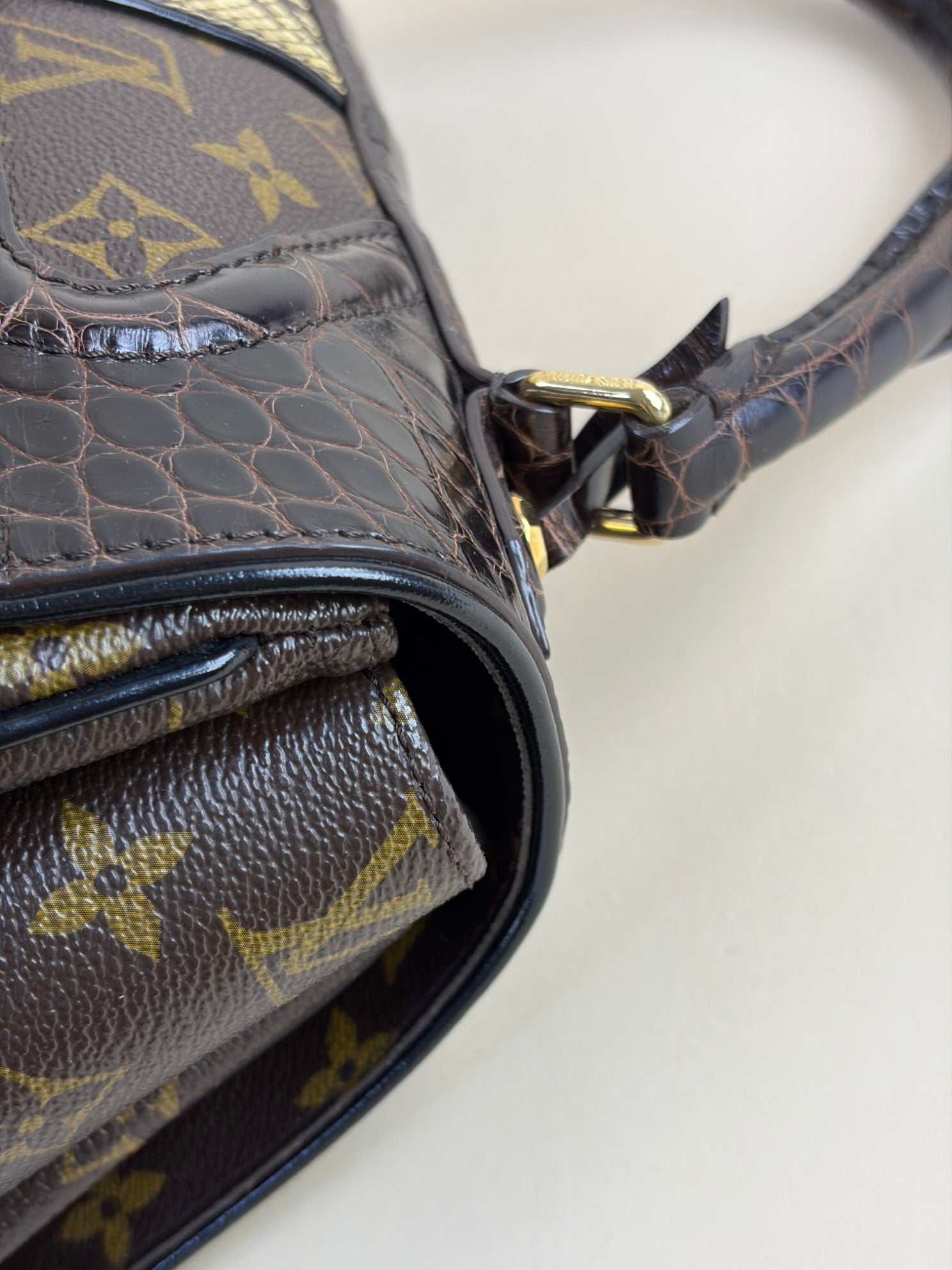 Louis Vuitton Monogram Issime Alligator and Python Bowling Limited Edition Tote Bag