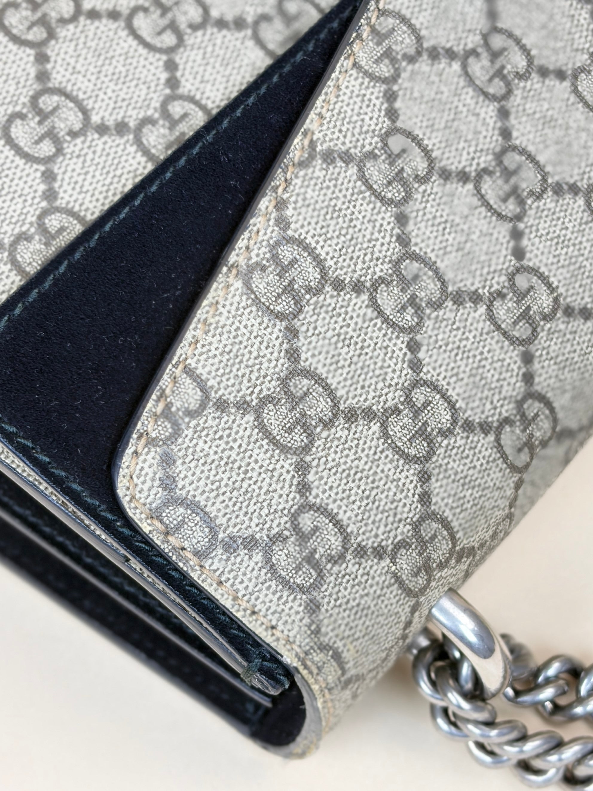 Gucci Black GG Supreme Monogram Small Dionysus Shoulder Bag