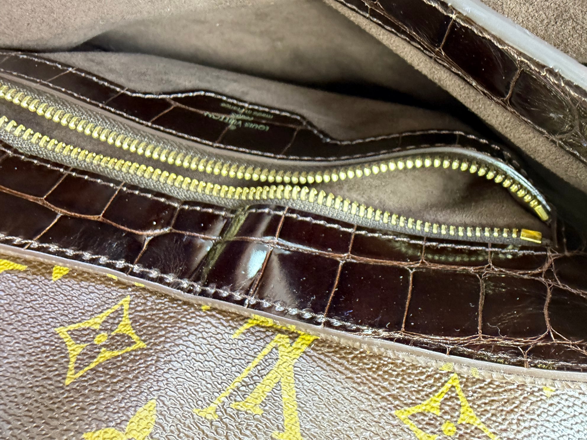 Louis Vuitton Monogram Issime Alligator and Python Bowling Limited Edition Tote Bag