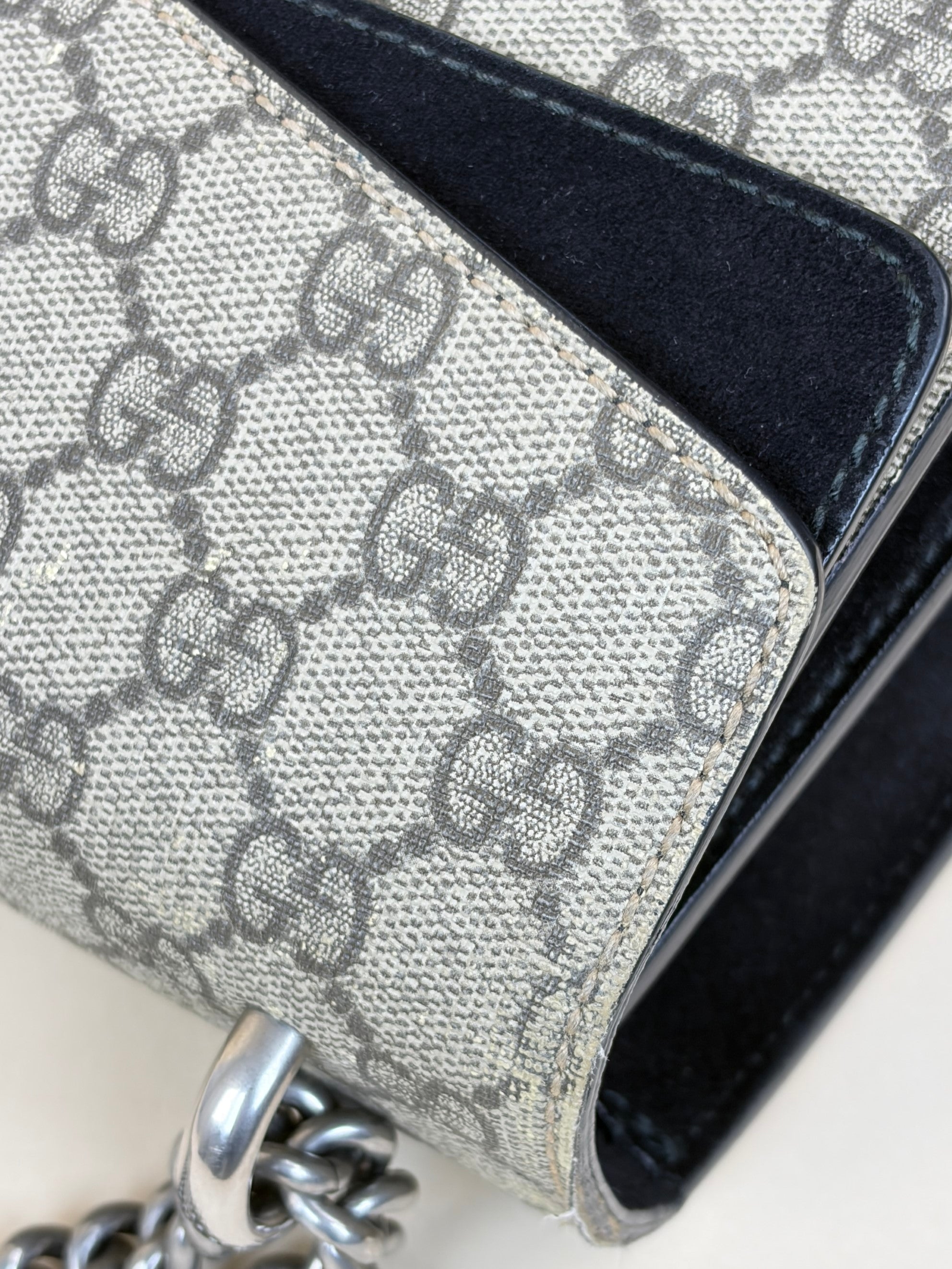 Gucci Black GG Supreme Monogram Small Dionysus Shoulder Bag