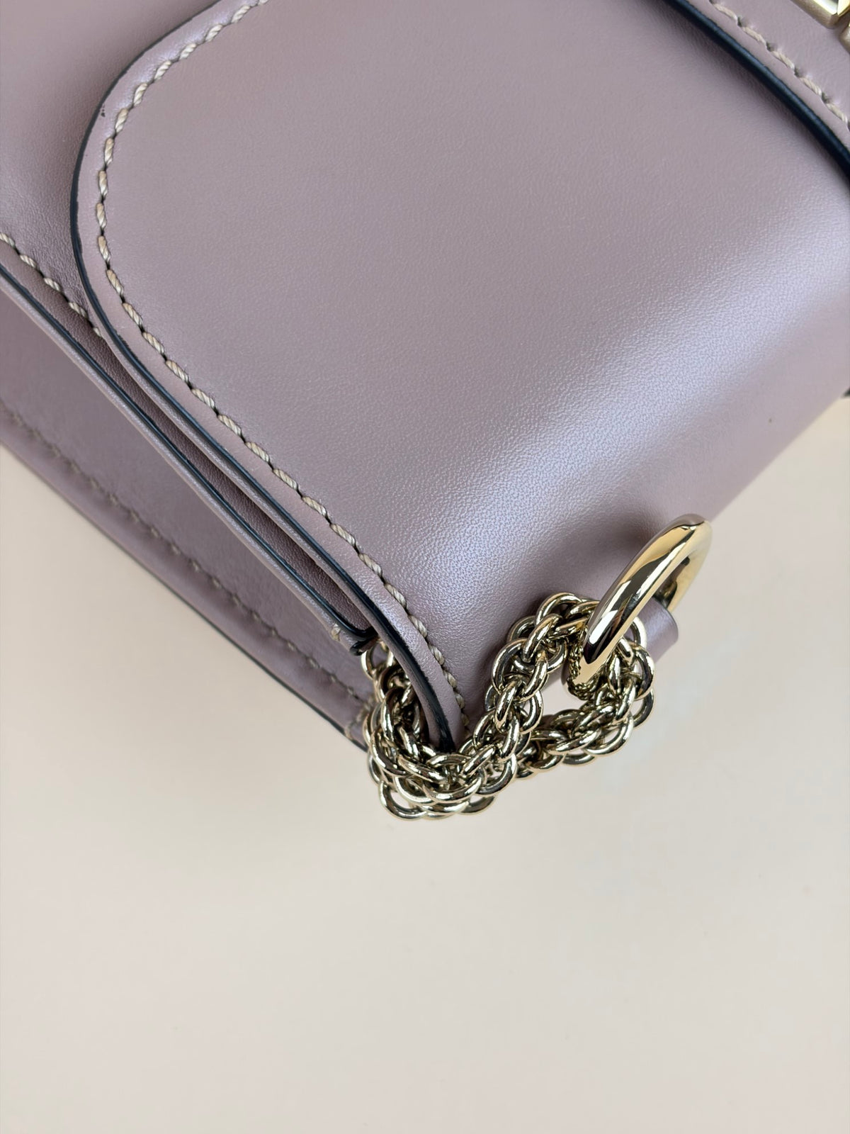 Valentino Poudre pink leather Glam Lock Small Shoulder Bag