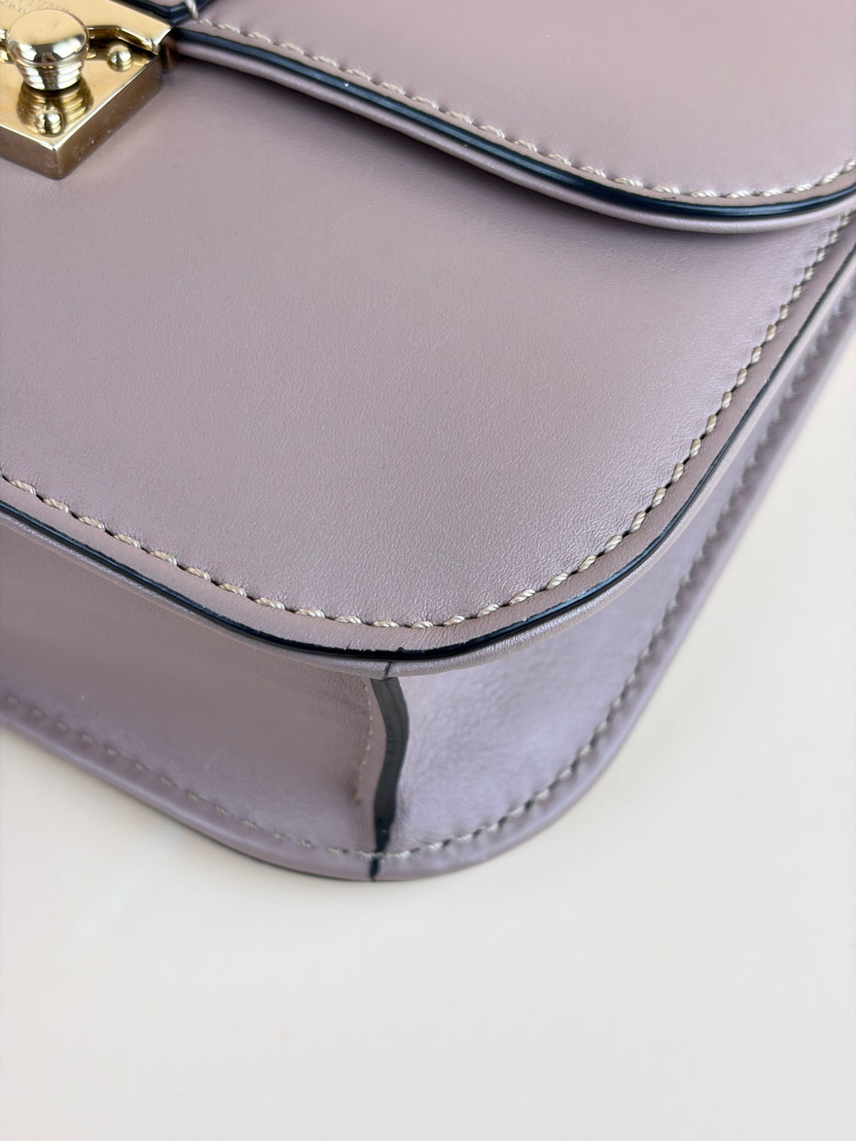 Valentino Poudre pink leather Glam Lock Small Shoulder Bag