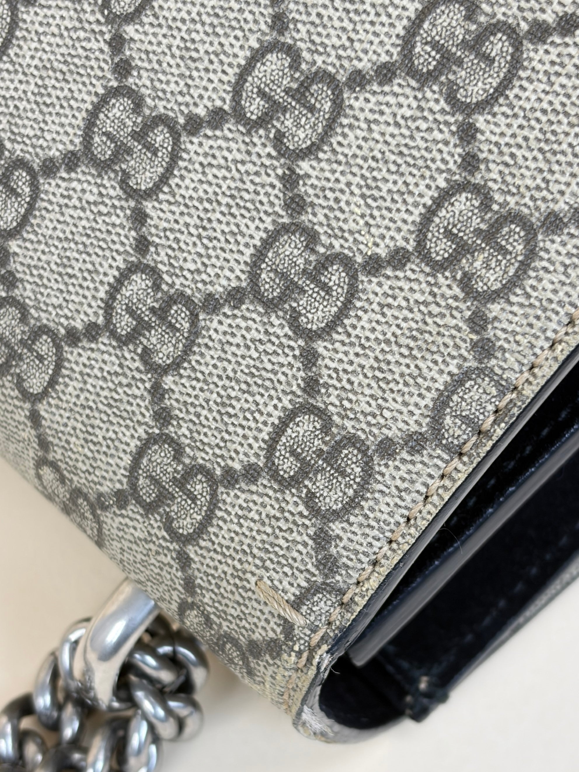 Gucci Black GG Supreme Monogram Small Dionysus Shoulder Bag