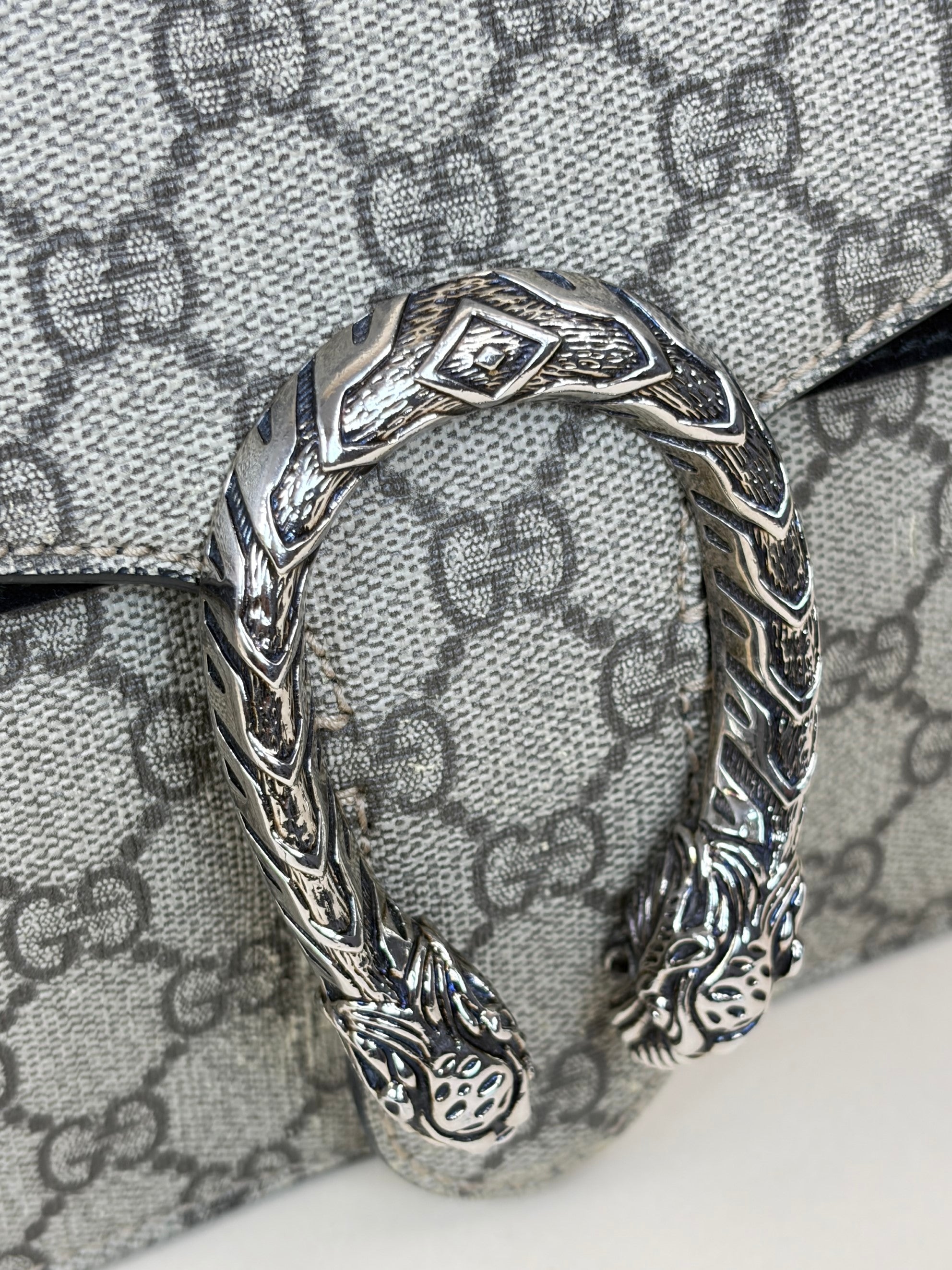 Gucci Black GG Supreme Monogram Small Dionysus Shoulder Bag