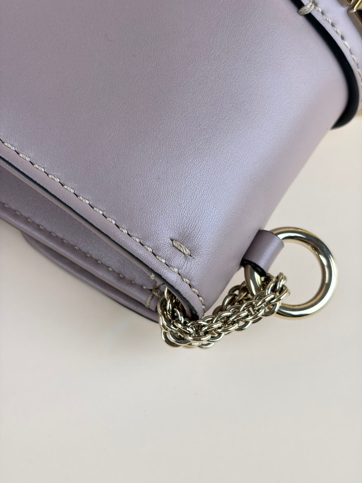 Valentino Poudre pink leather Glam Lock Small Shoulder Bag