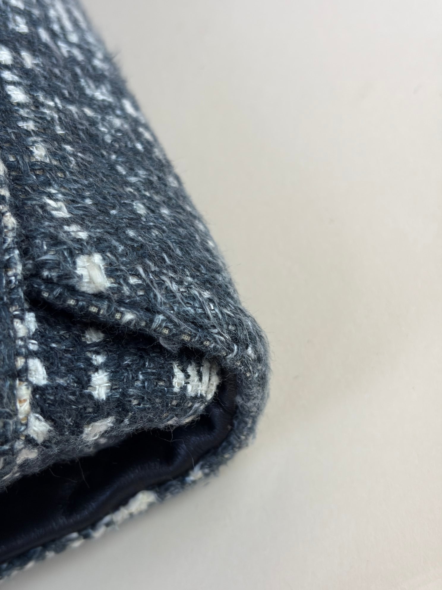 Prada Gray Tela Tweed Turnlock Flap Large Clutch