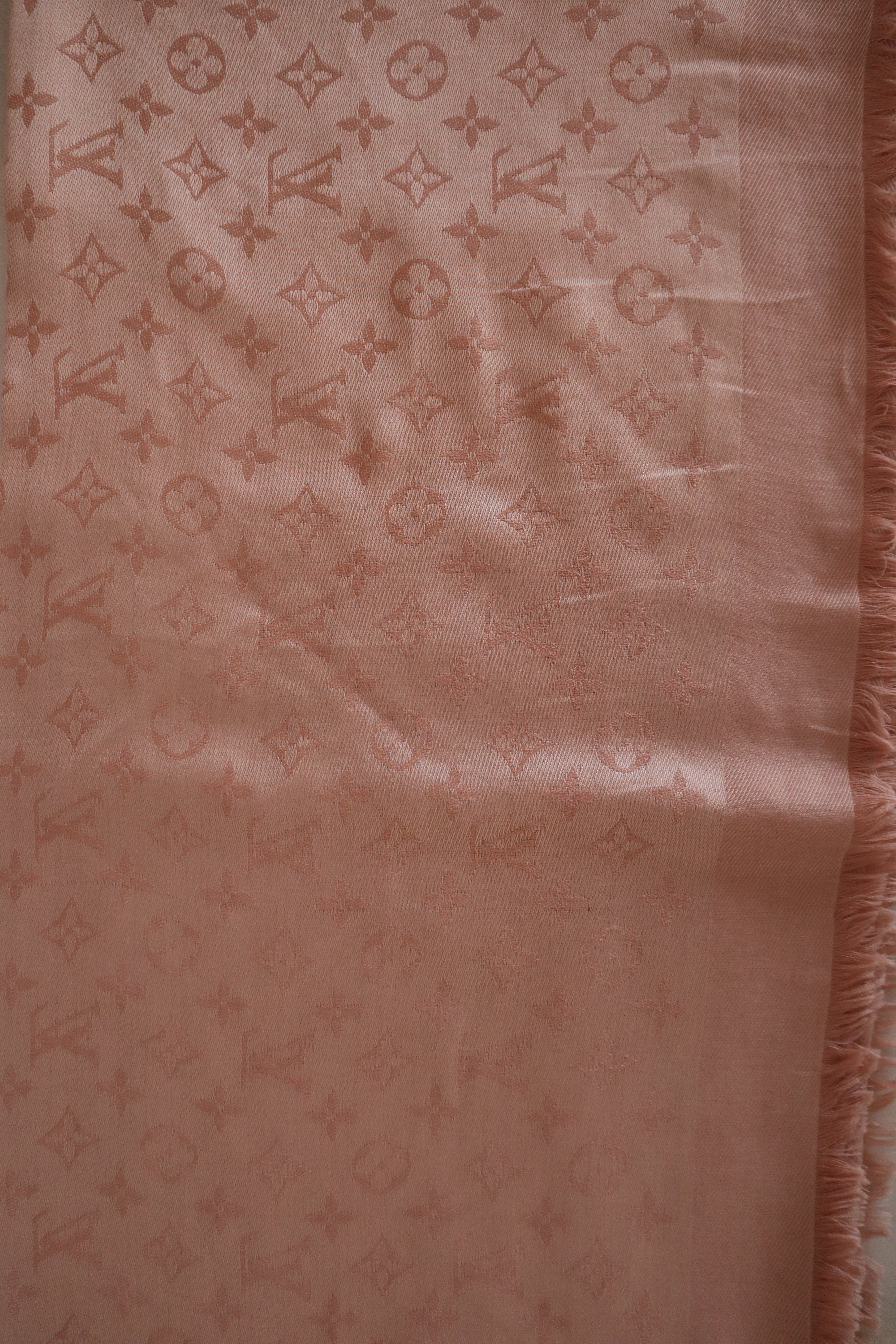 Louis Vuitton Nude Silk Wool Scarf