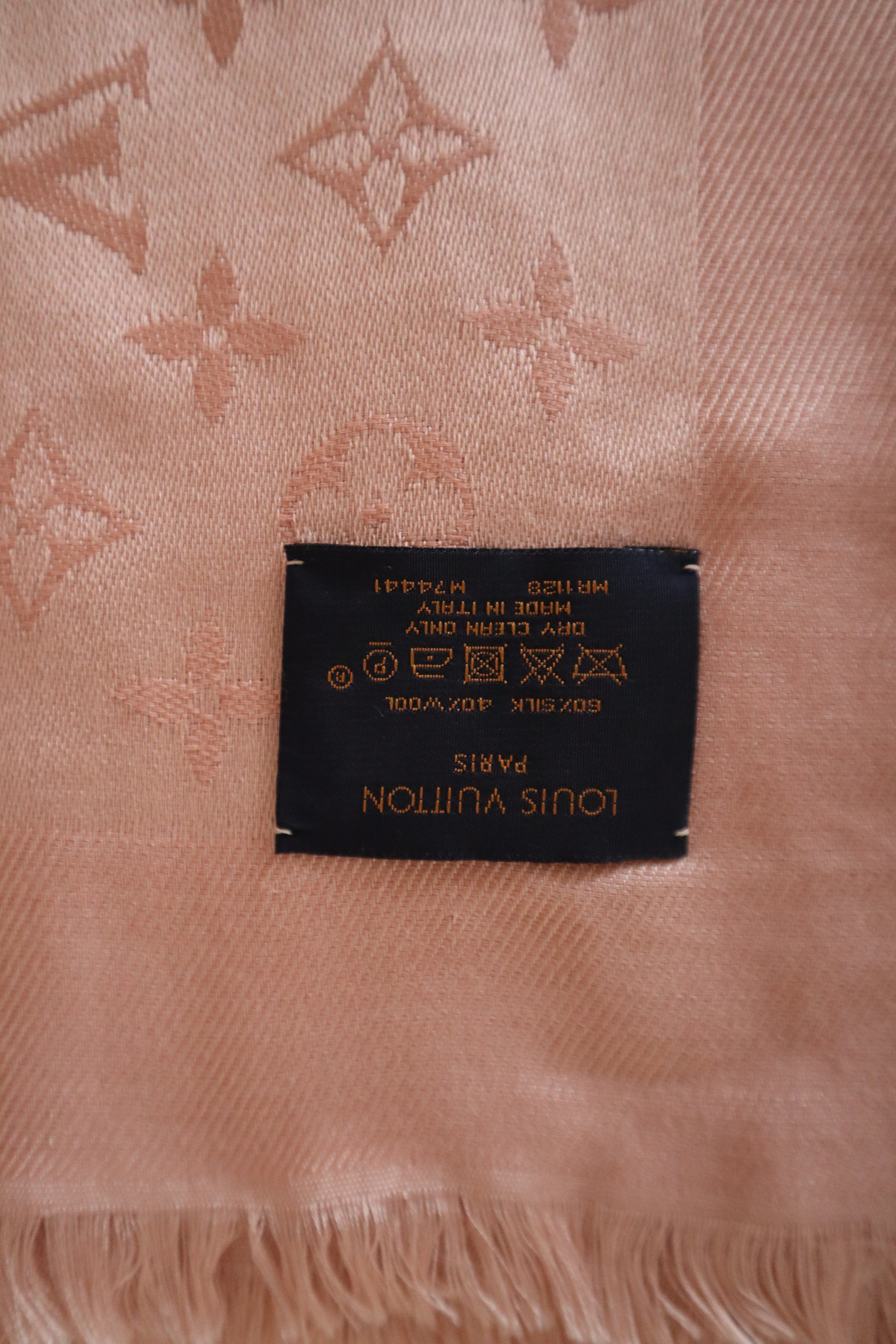 Louis Vuitton Nude Silk Wool Scarf