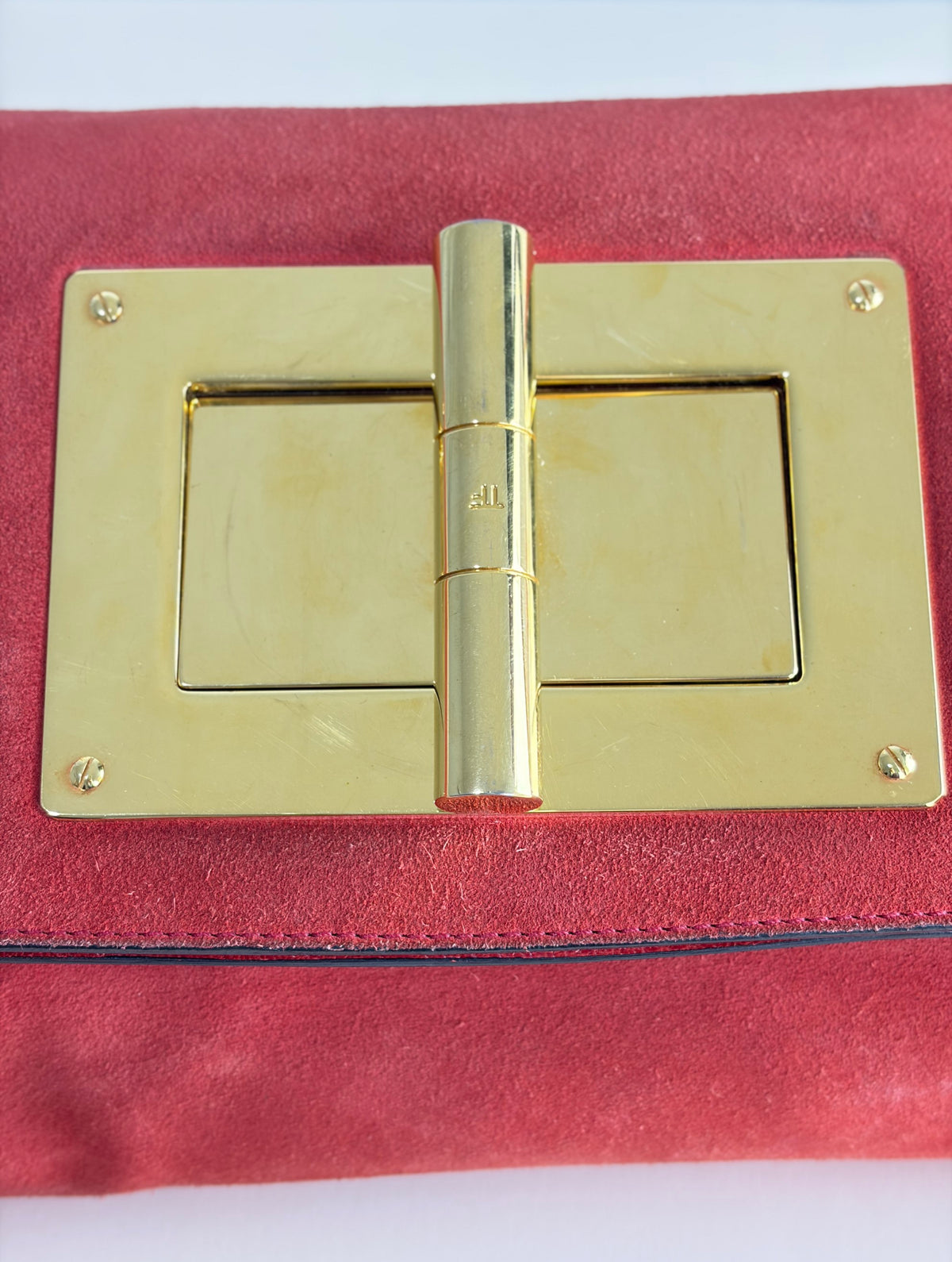 Tom Ford Rust Orange Suede Natalia Convertible Clutch Bag