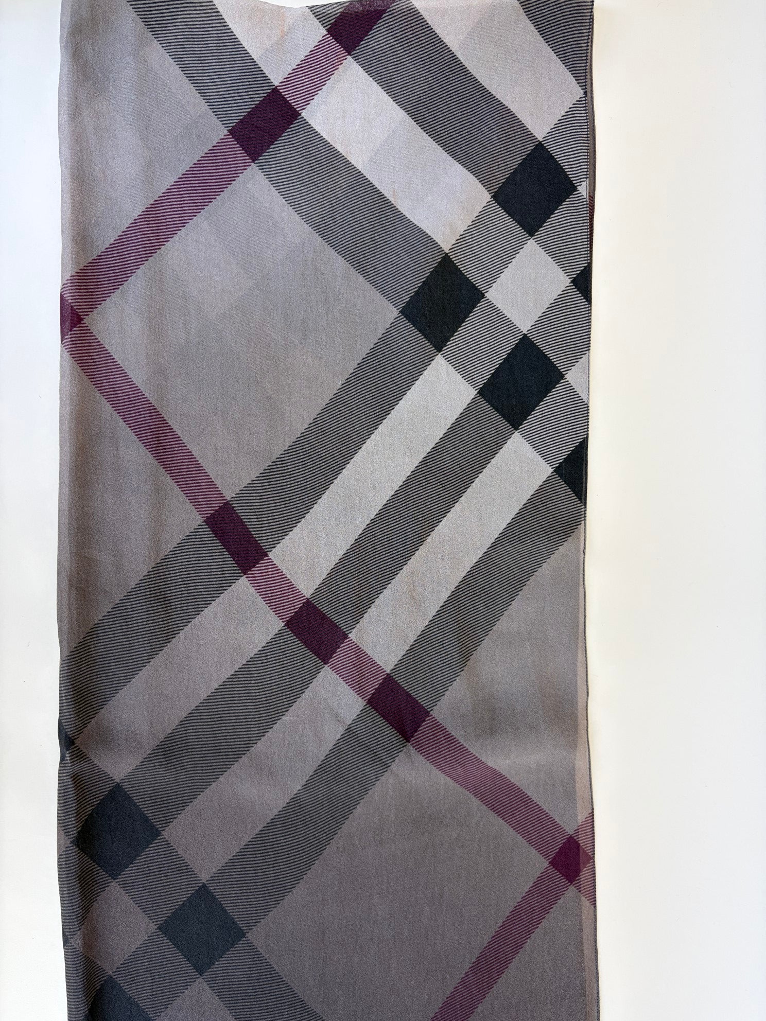 Burberry Brown/gaint check chiffon scarf
