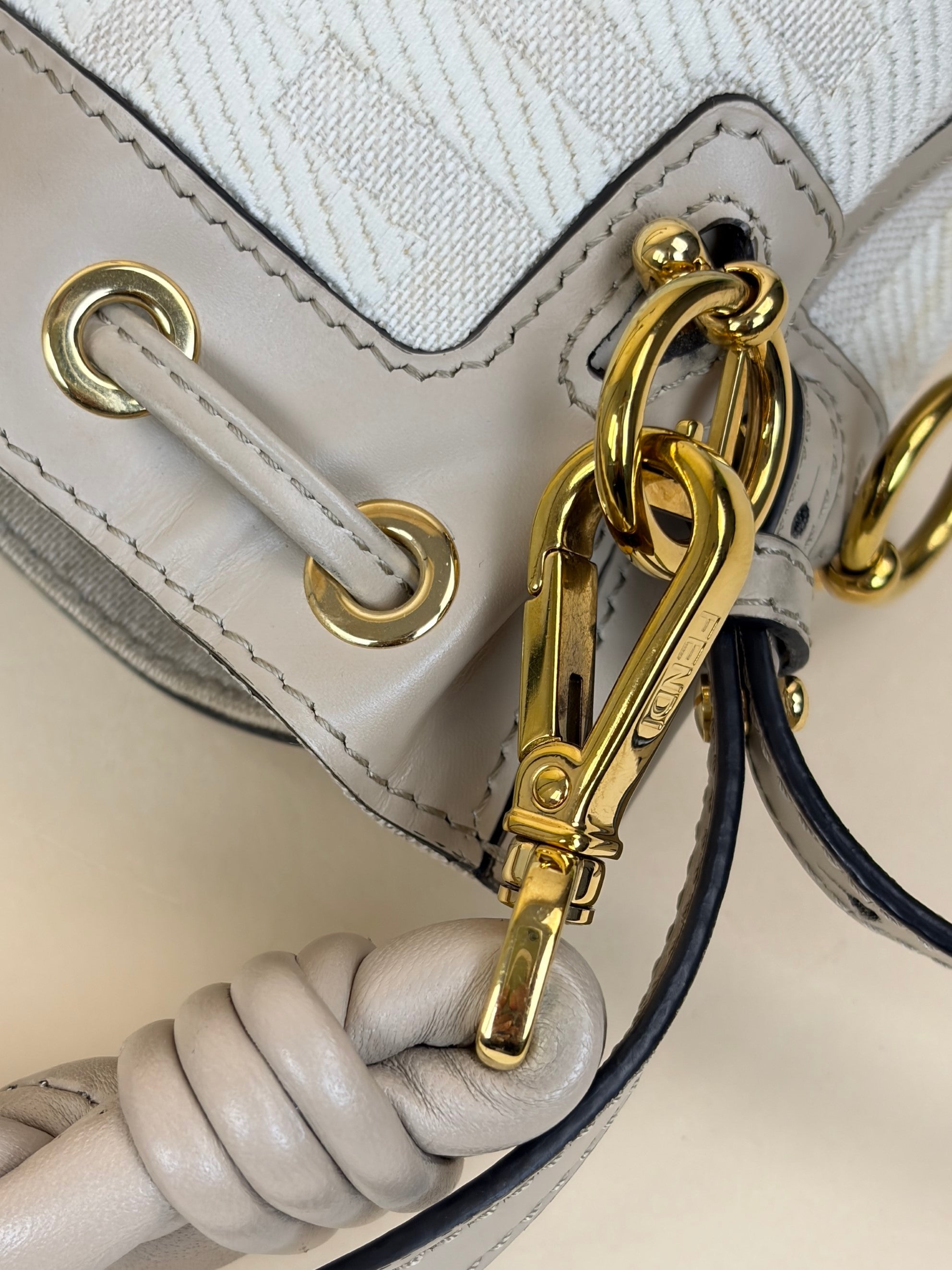 Fendi Bicolor Mini Montresor Braided Bucket Bag