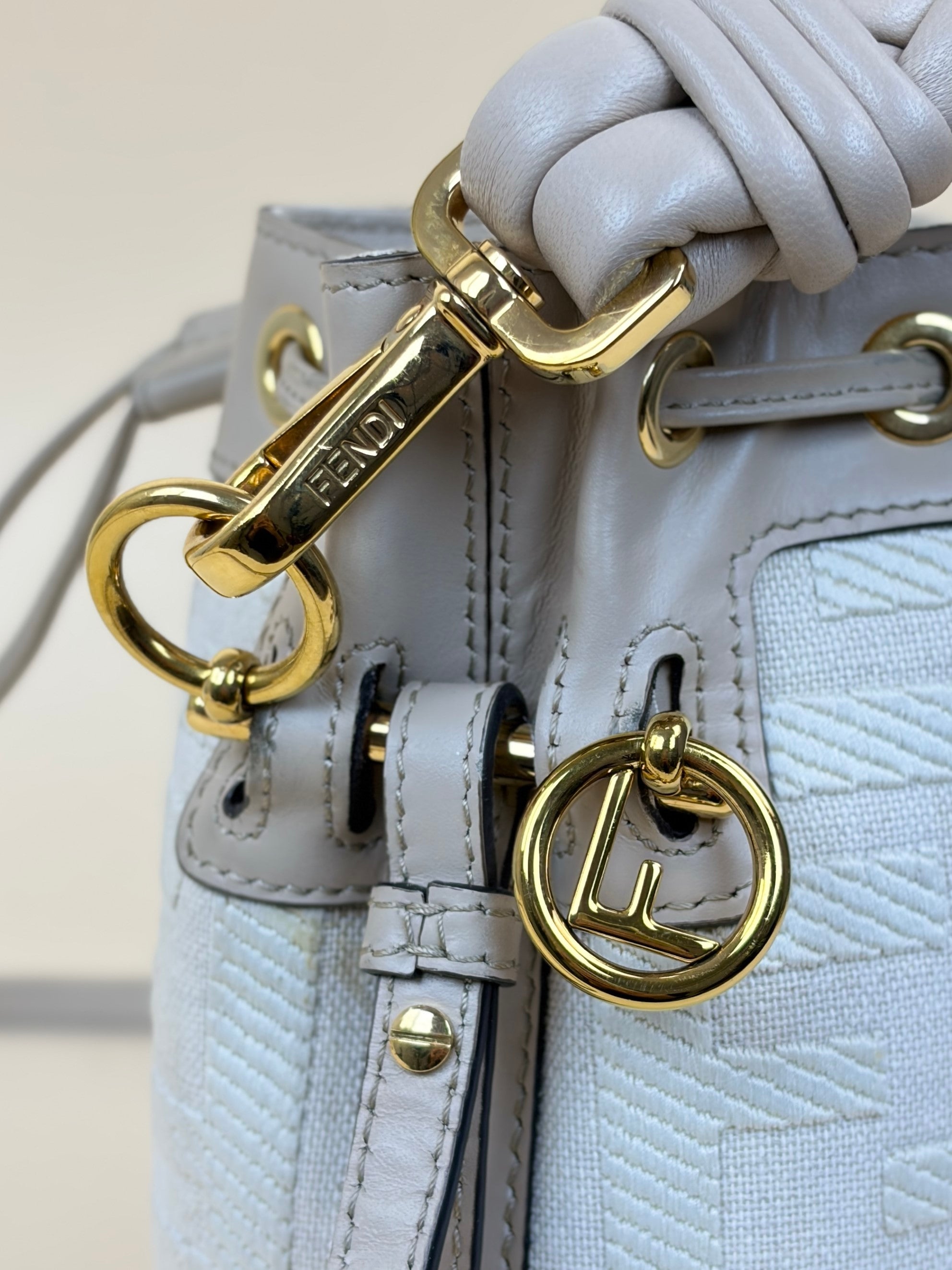 Fendi Bicolor Mini Montresor Braided Bucket Bag
