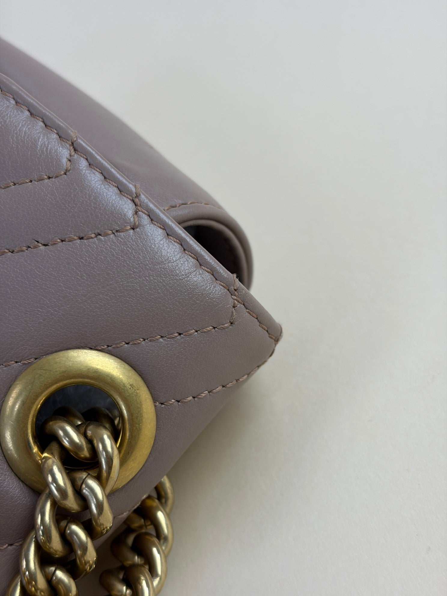 Gucci pink/beige matelassé Nappa leather GG Marmont medium Shoulder Bag