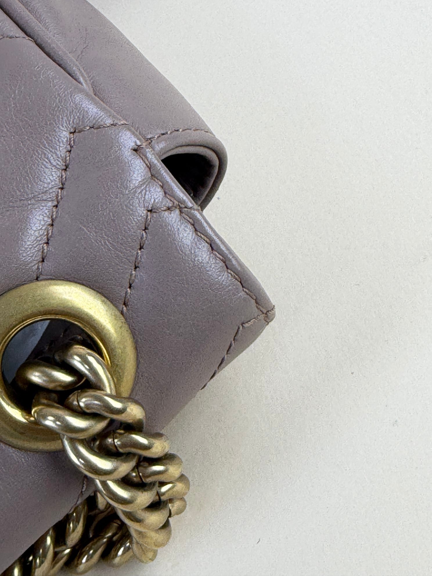 Gucci pink/beige matelassé Nappa leather GG Marmont medium Shoulder Bag