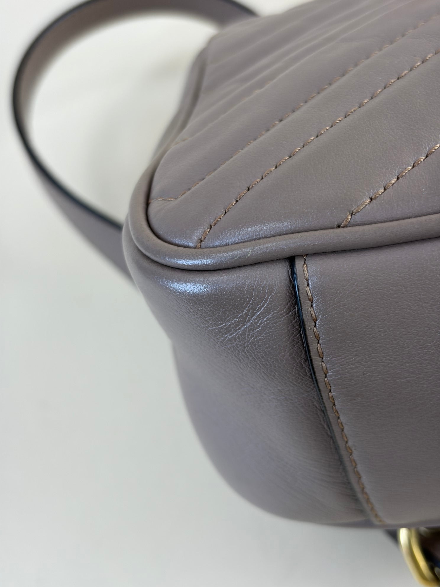 Gucci pink/beige matelassé Nappa leather GG Marmont medium Shoulder Bag