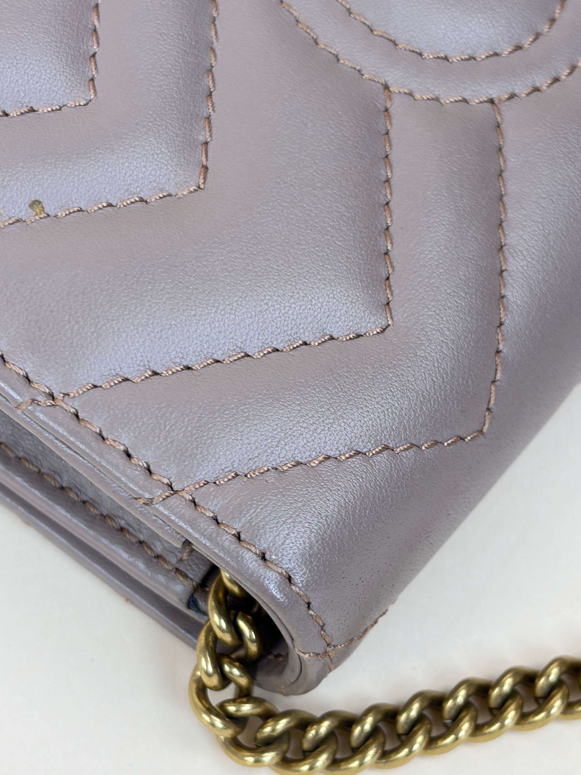 Gucci Nude Matelasse GG Marmont Mini Wallet On Chain
