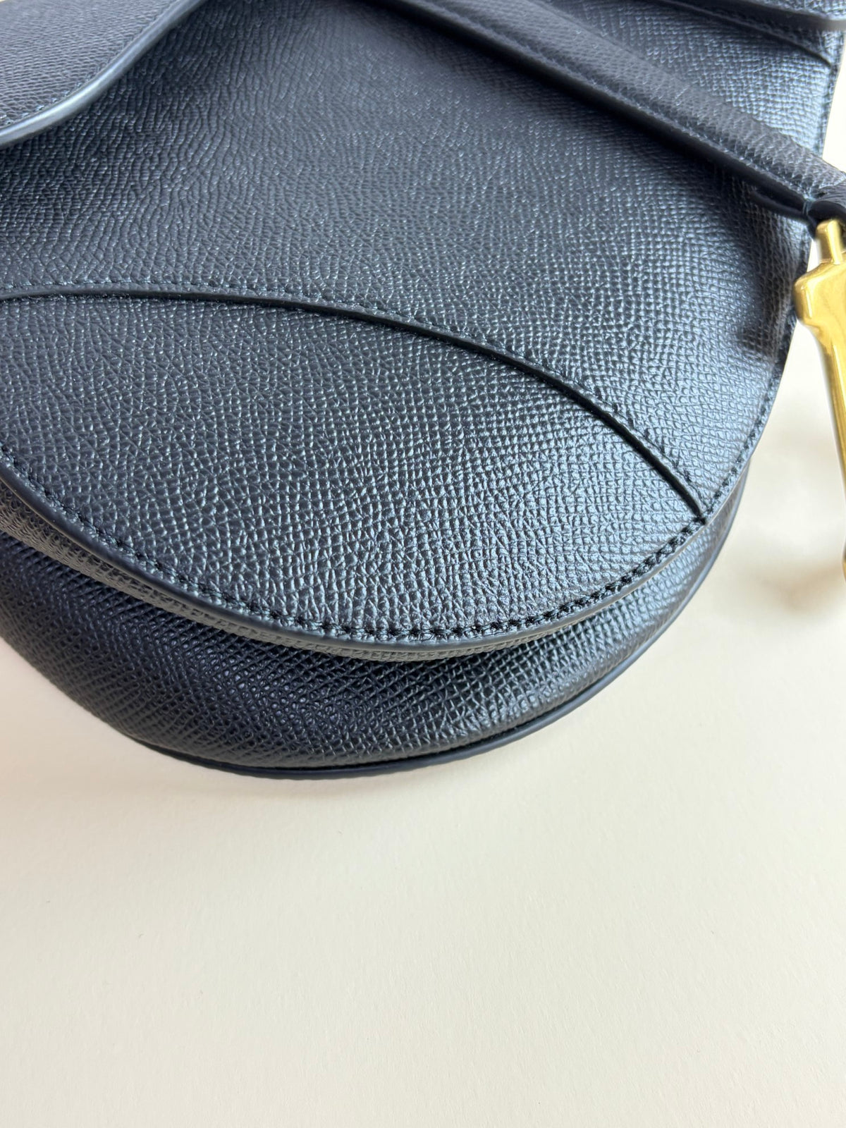 Christian Dior Black grained calfskin Saddle bag