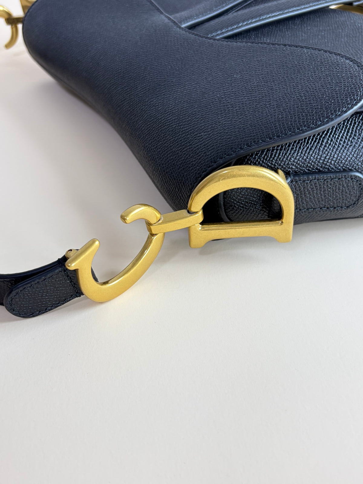 Christian Dior Black grained calfskin Saddle bag