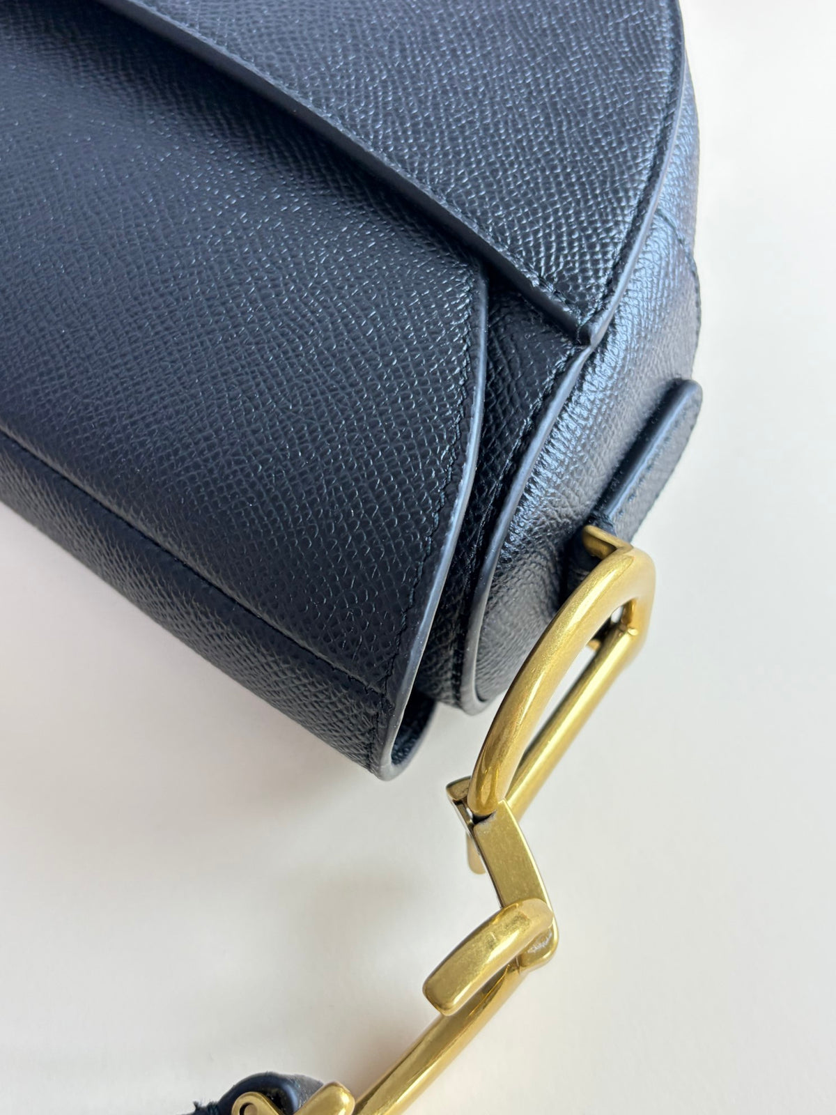 Christian Dior Black grained calfskin Saddle bag