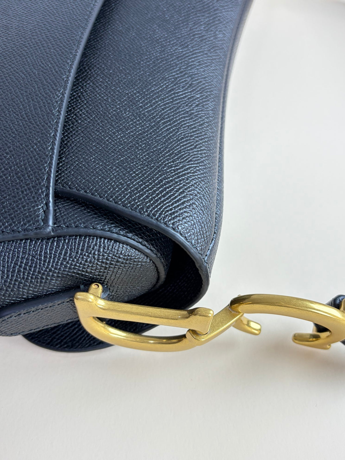 Christian Dior Black grained calfskin Saddle bag