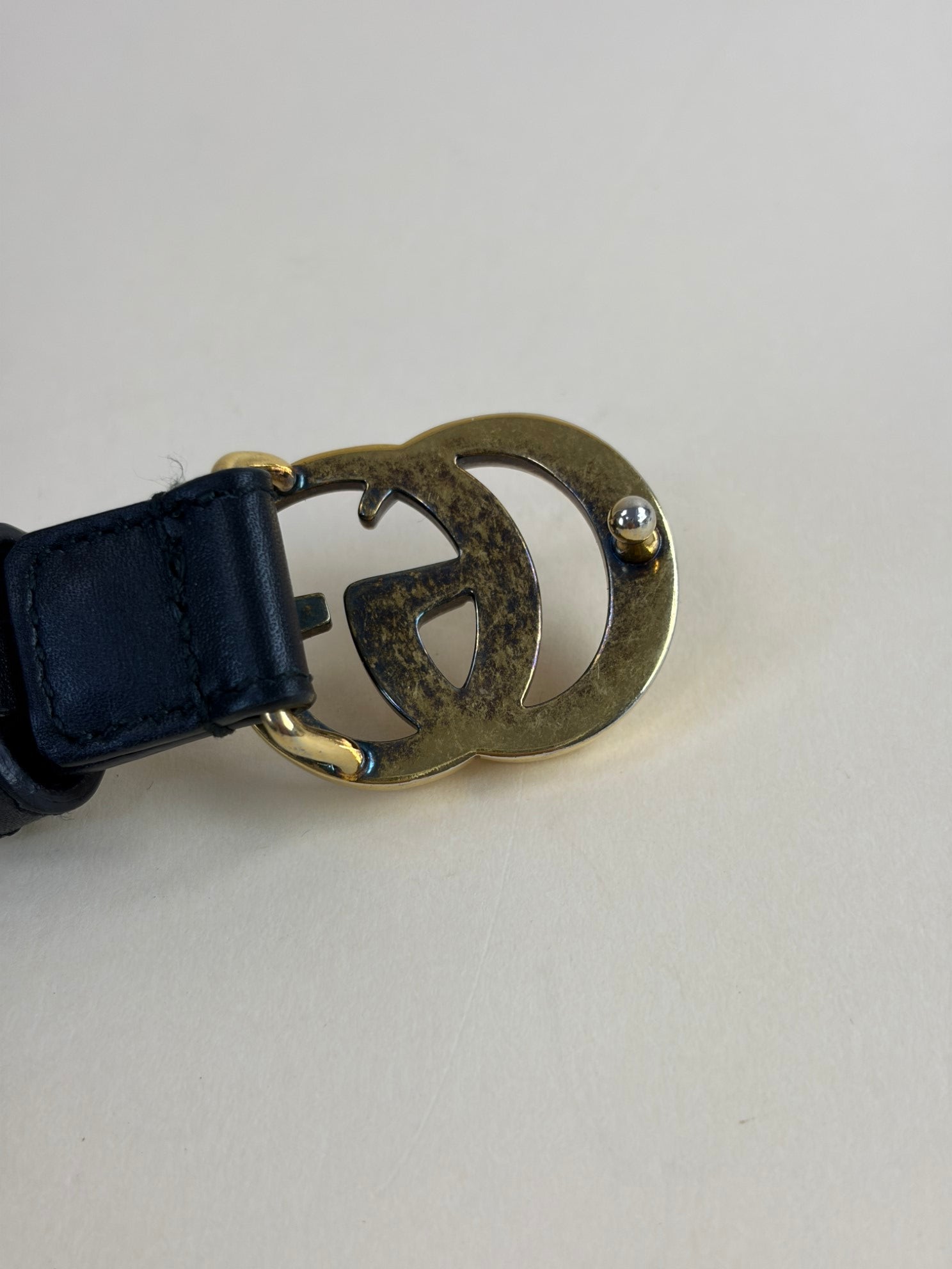 Gucci Black GG Marmont thin belt