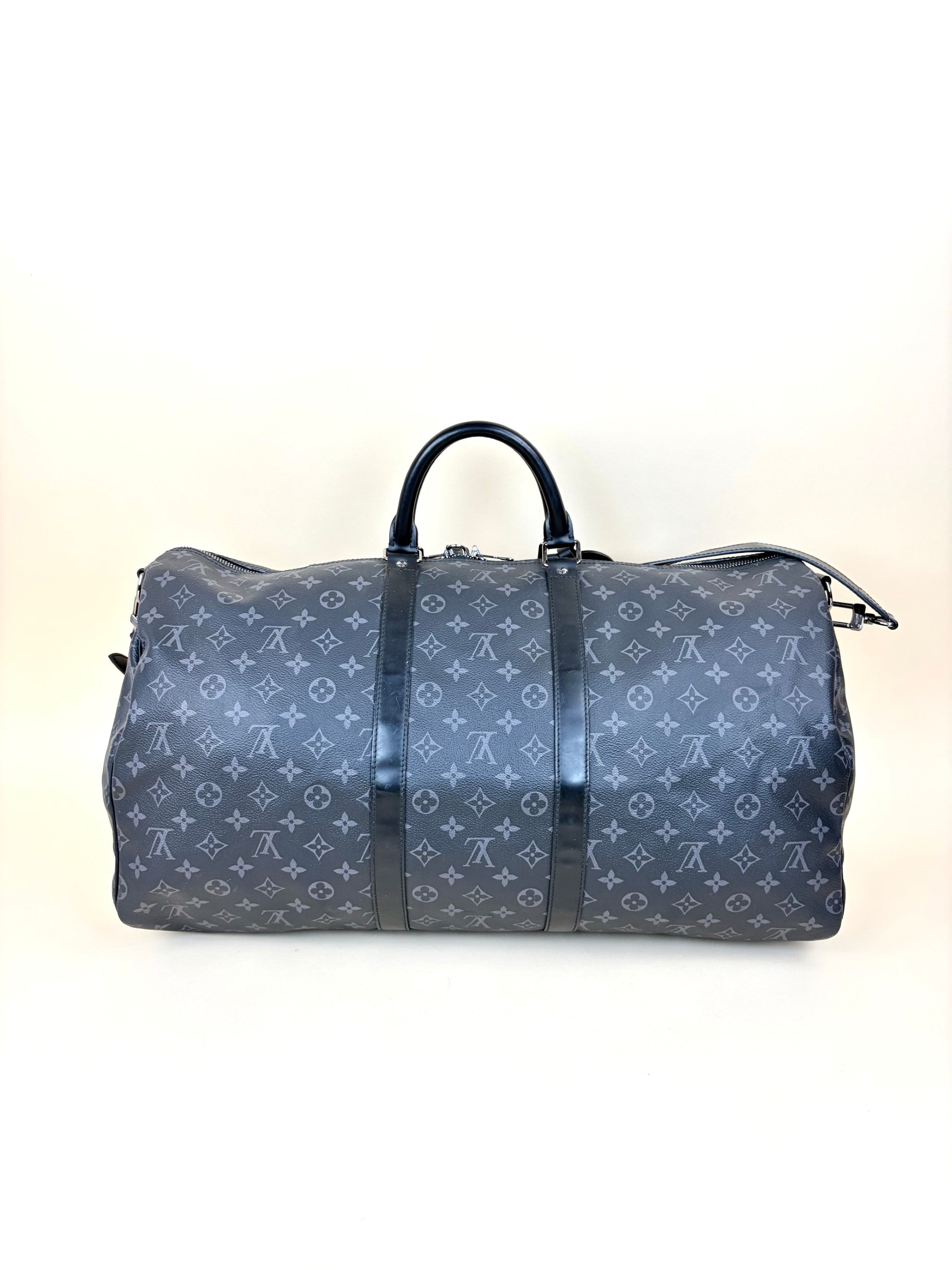 Louis Vuitton Monogram eclipse keepall bandoliered 55bag