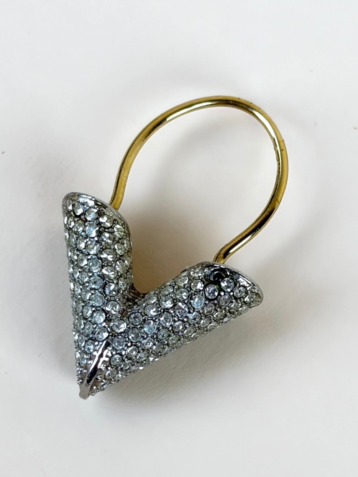 Louis Vuitton crystal essential v hoop earrings