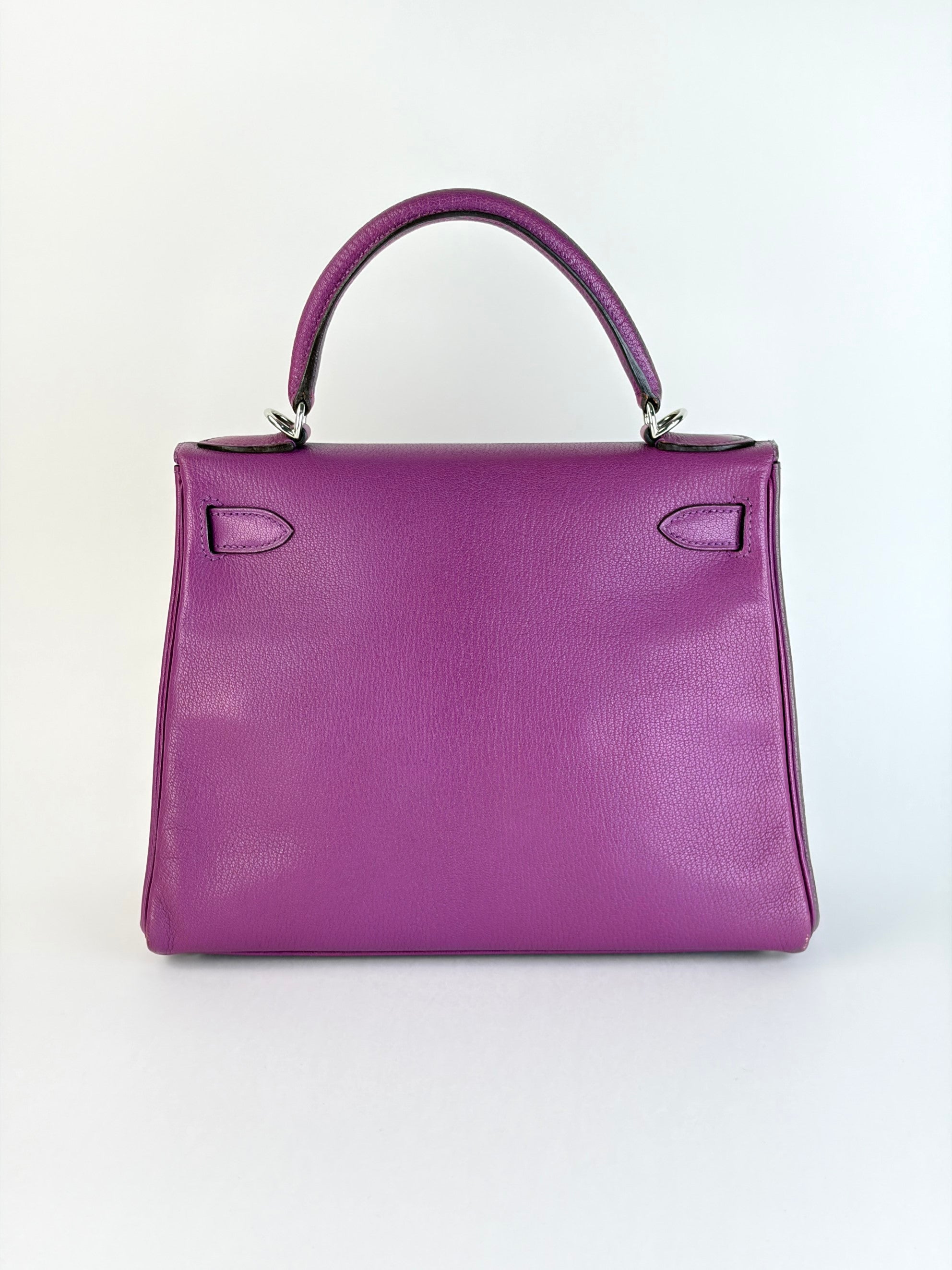 Hermes Kelly Returnee 28 cyclamen chive Mysore leather
