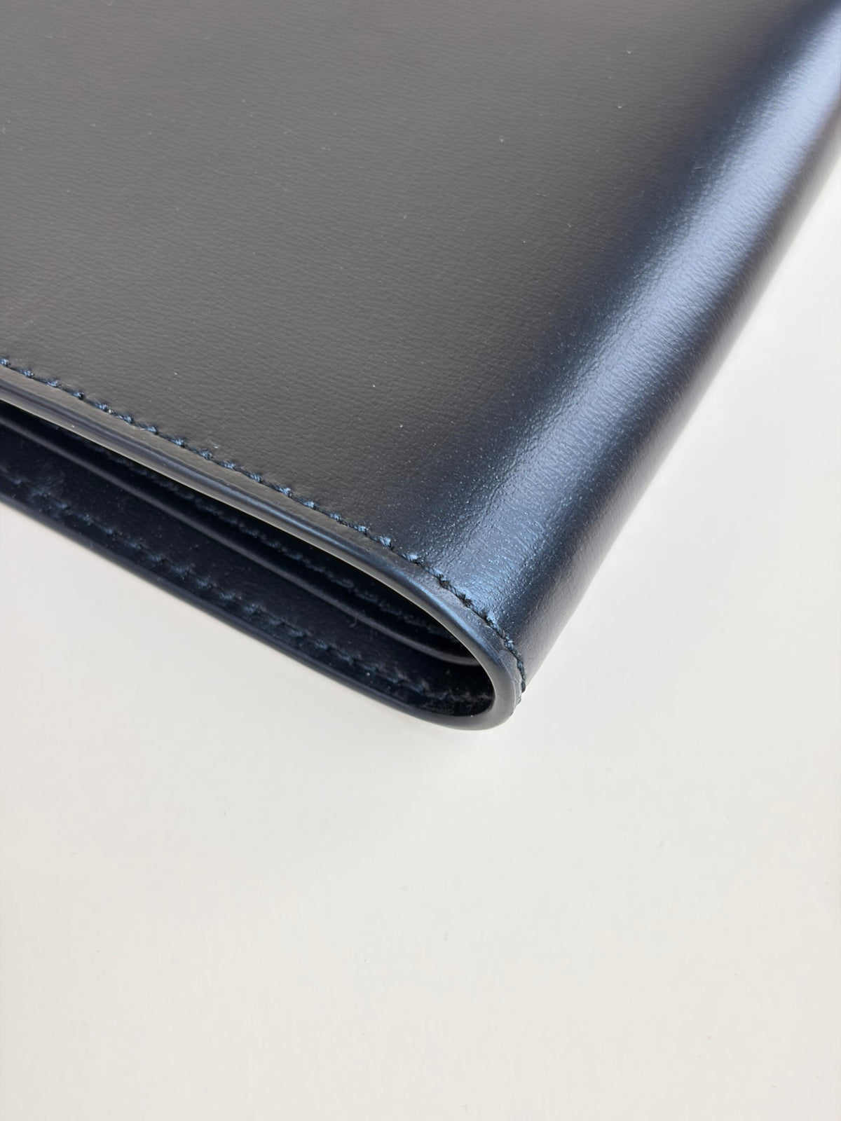 YSL black shiny leather tiny Cassandre east west wallet