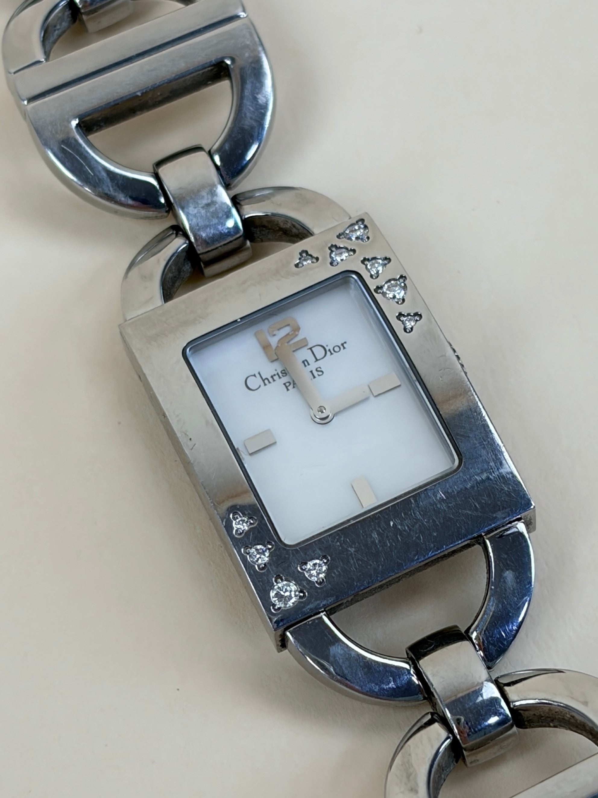 Christian Dior Silver Stainless Steel Diamond Malice Watch