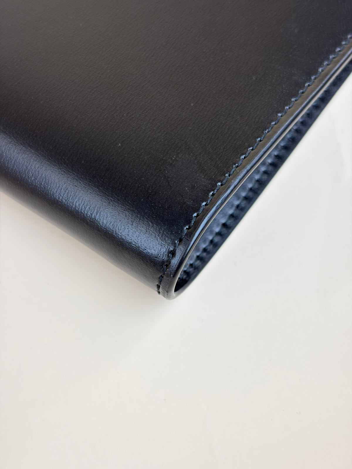 YSL black shiny leather tiny Cassandre east west wallet