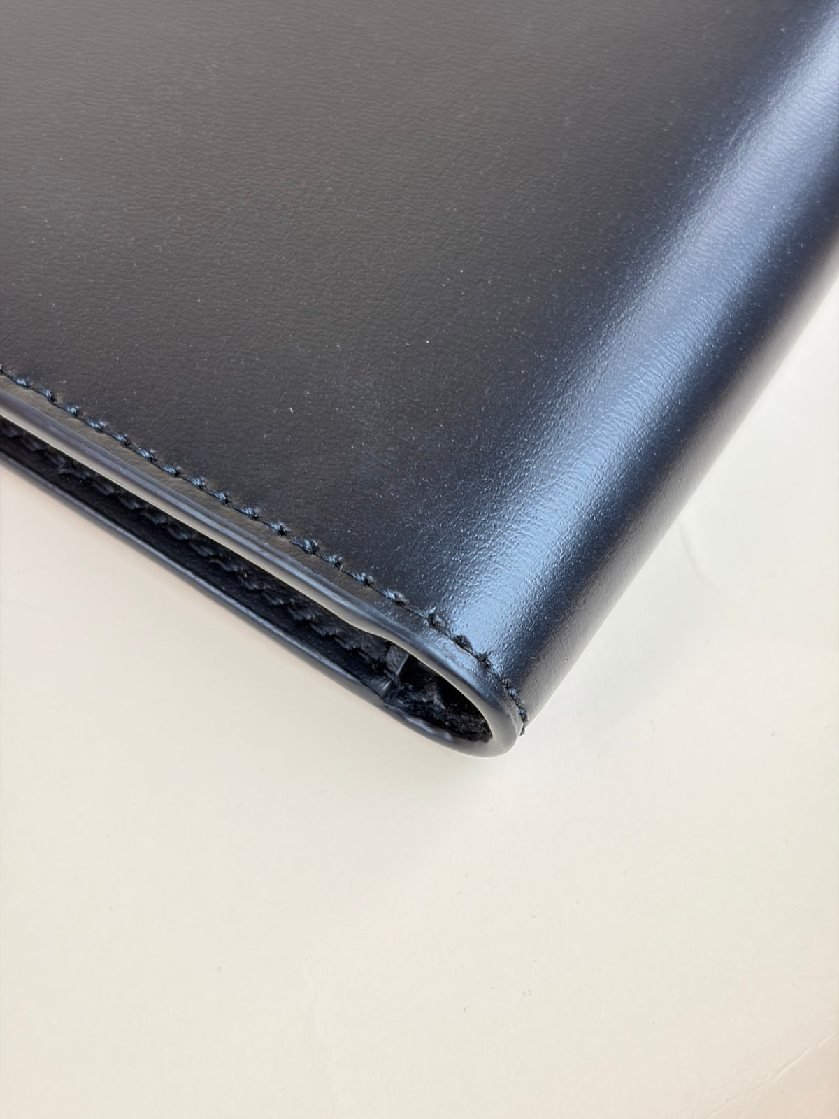 YSL black shiny leather tiny Cassandre east west wallet