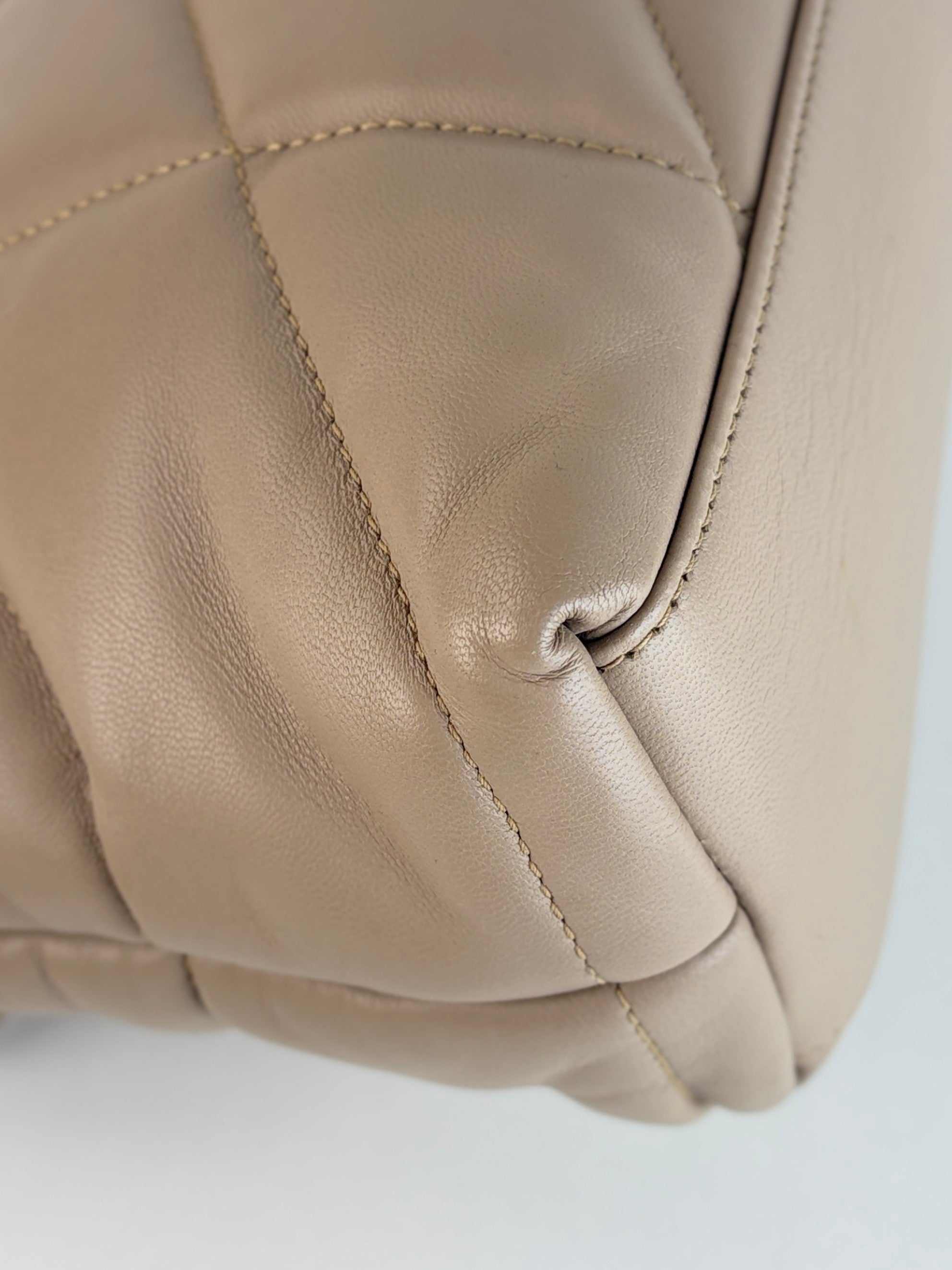 YSL beige Puffer Small in lambskin Shoulder Bag