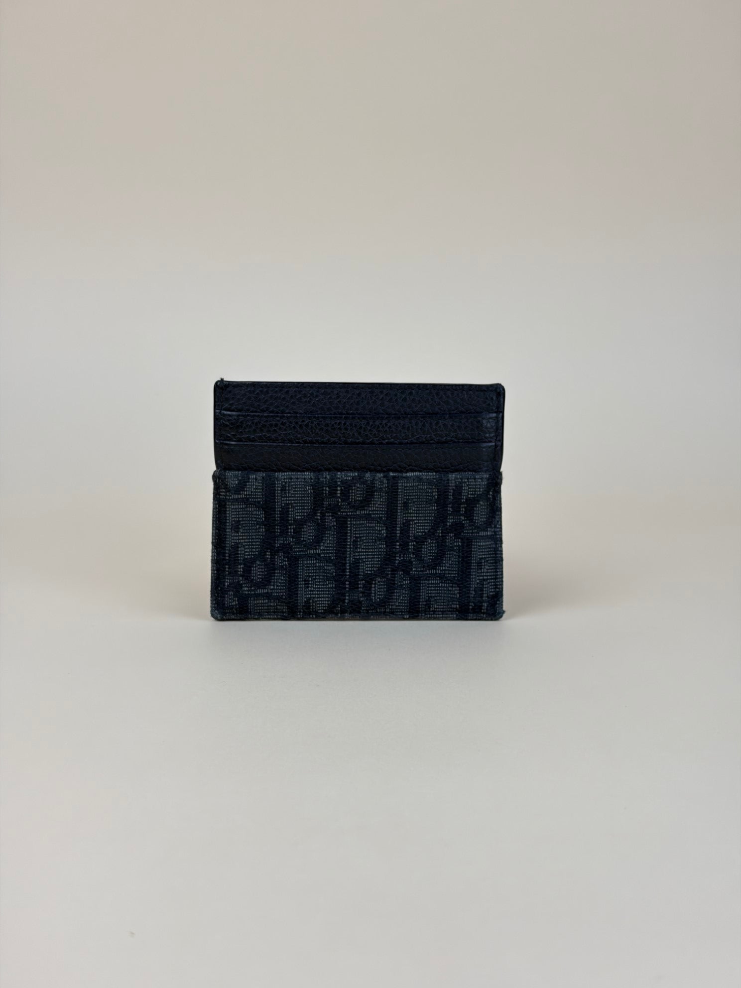 Christian Dior Black Oblique Jacquard Card Holder