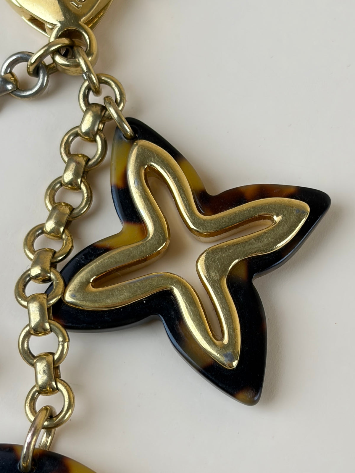 LOUIS VUITTON tortoise shell resin in solence key holder and bag charm