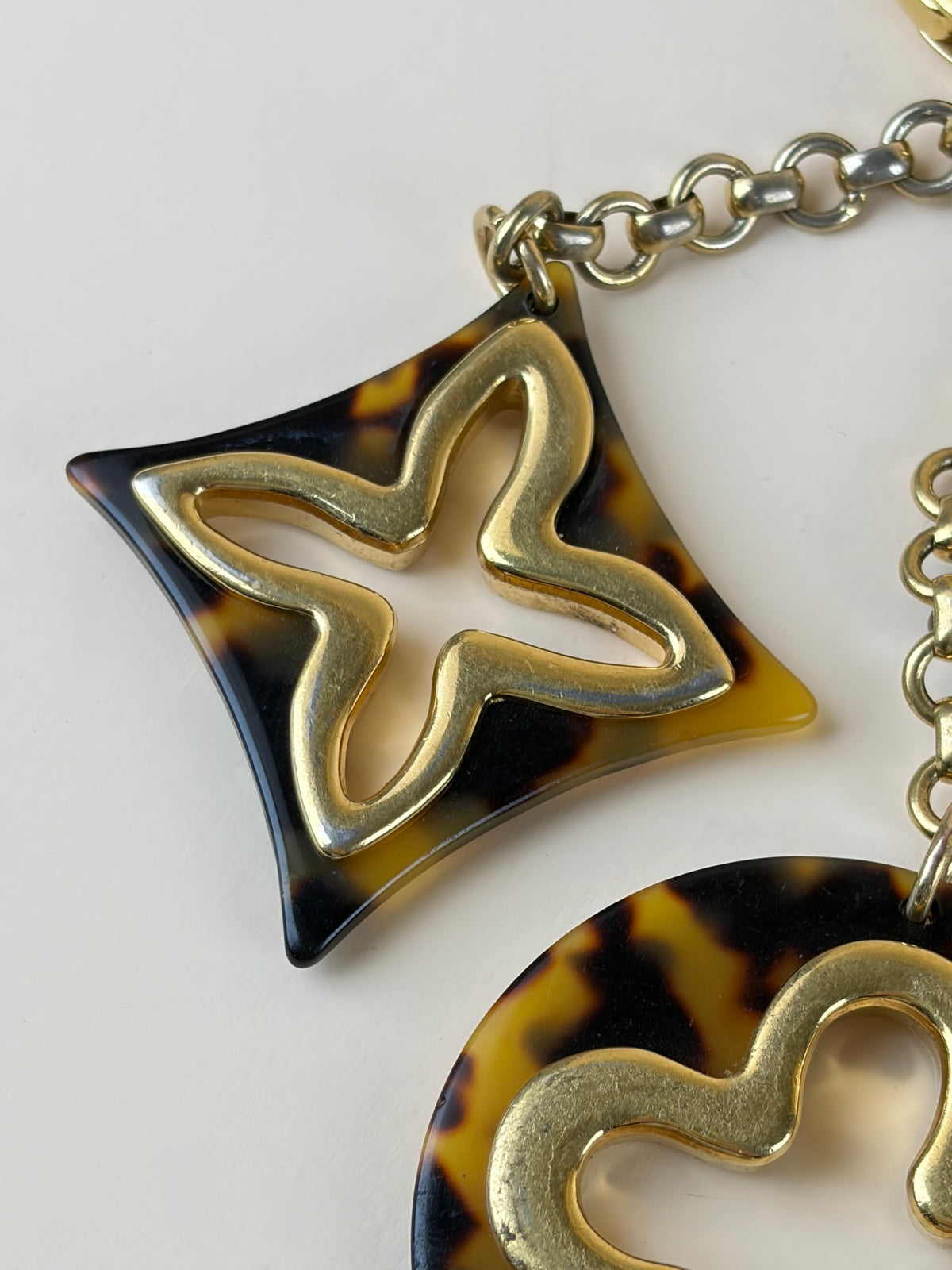 LOUIS VUITTON tortoise shell resin in solence key holder and bag charm