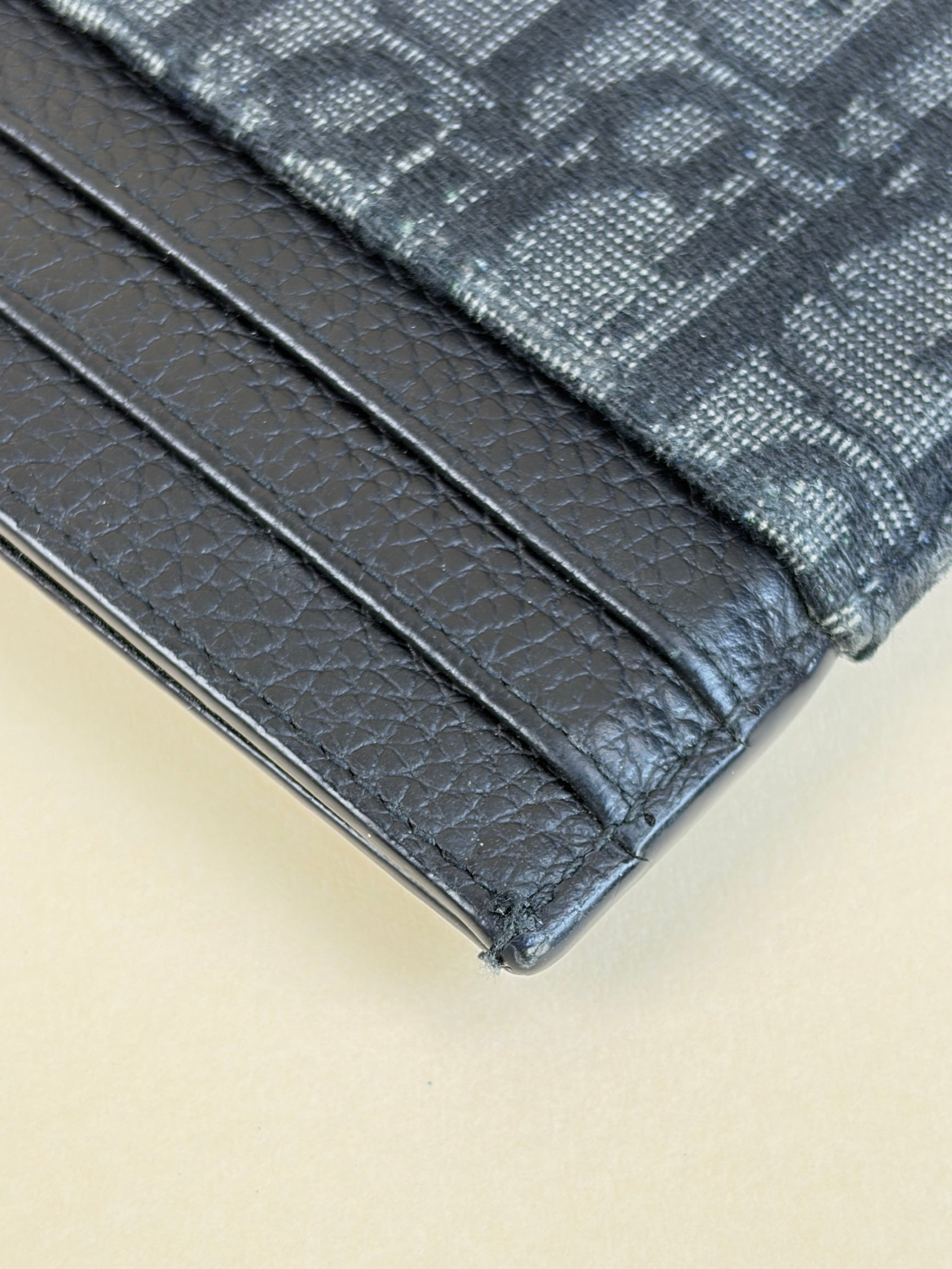 Christian Dior Black Oblique Jacquard Card Holder