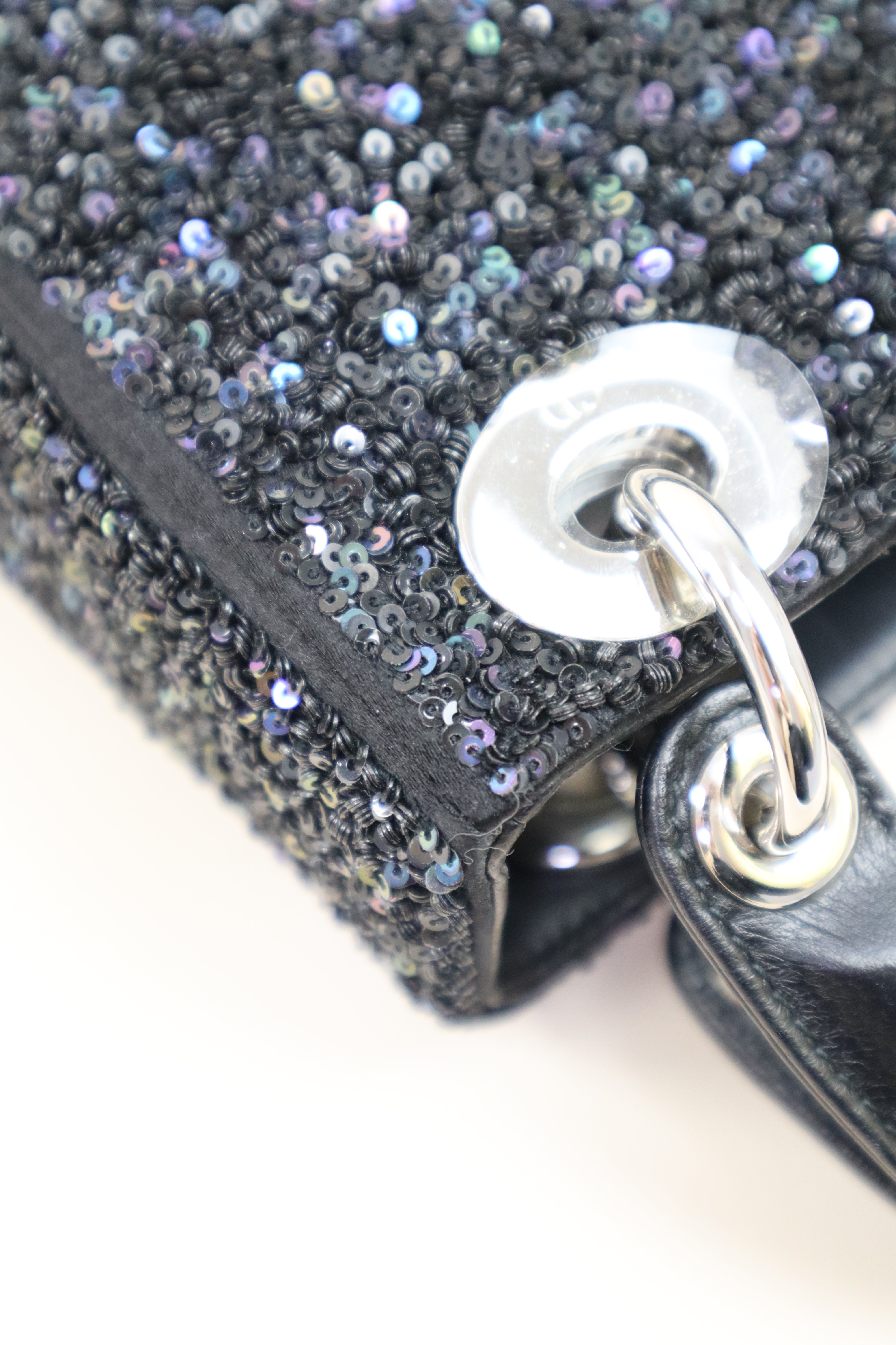 Christian Dior Bicolor Mini Strass-Embroidered Tote Bag