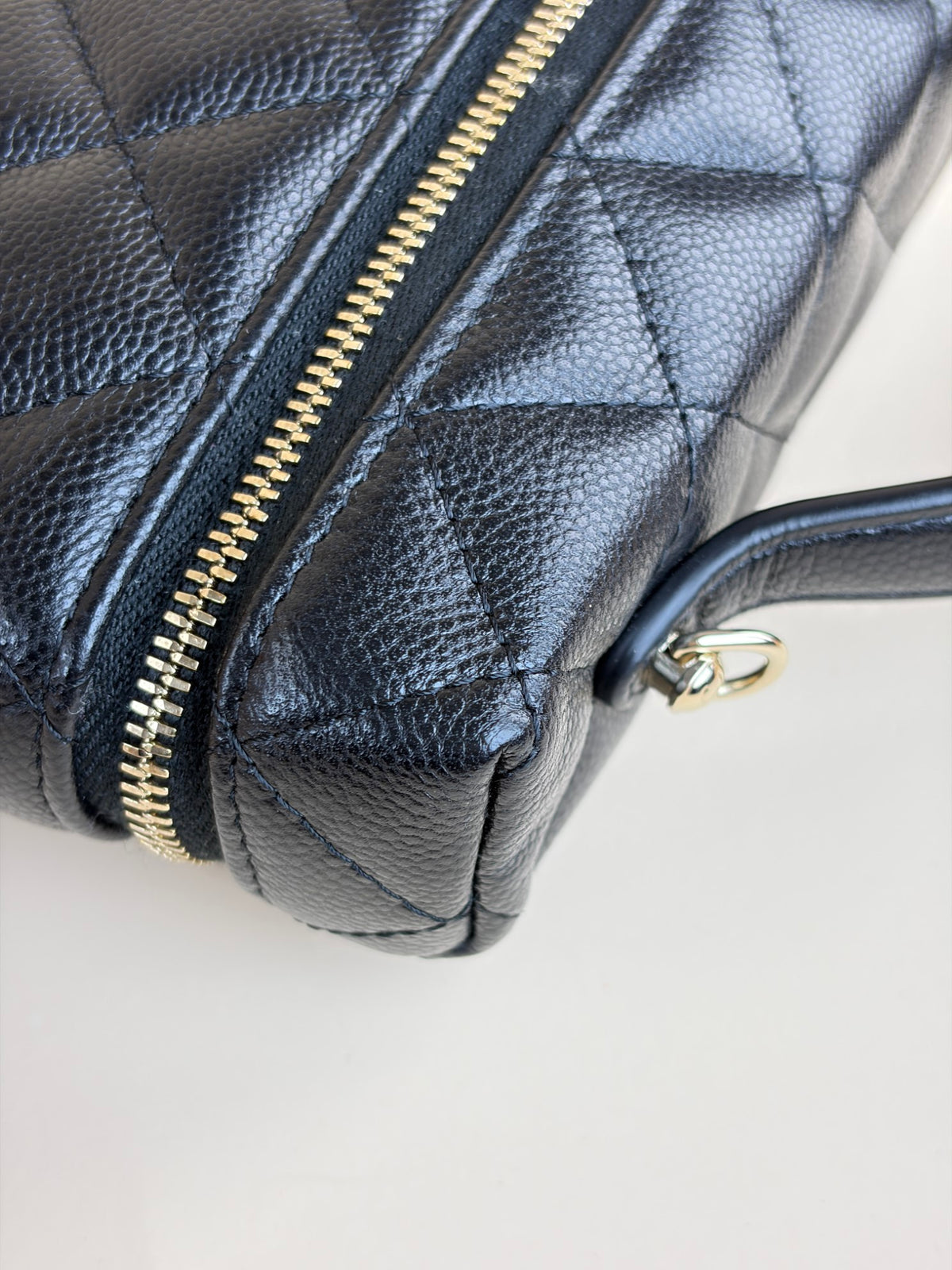 Chanel Black caviar leather vanity bag