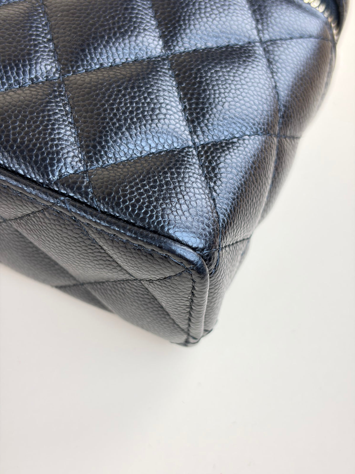 Chanel Black caviar leather vanity bag