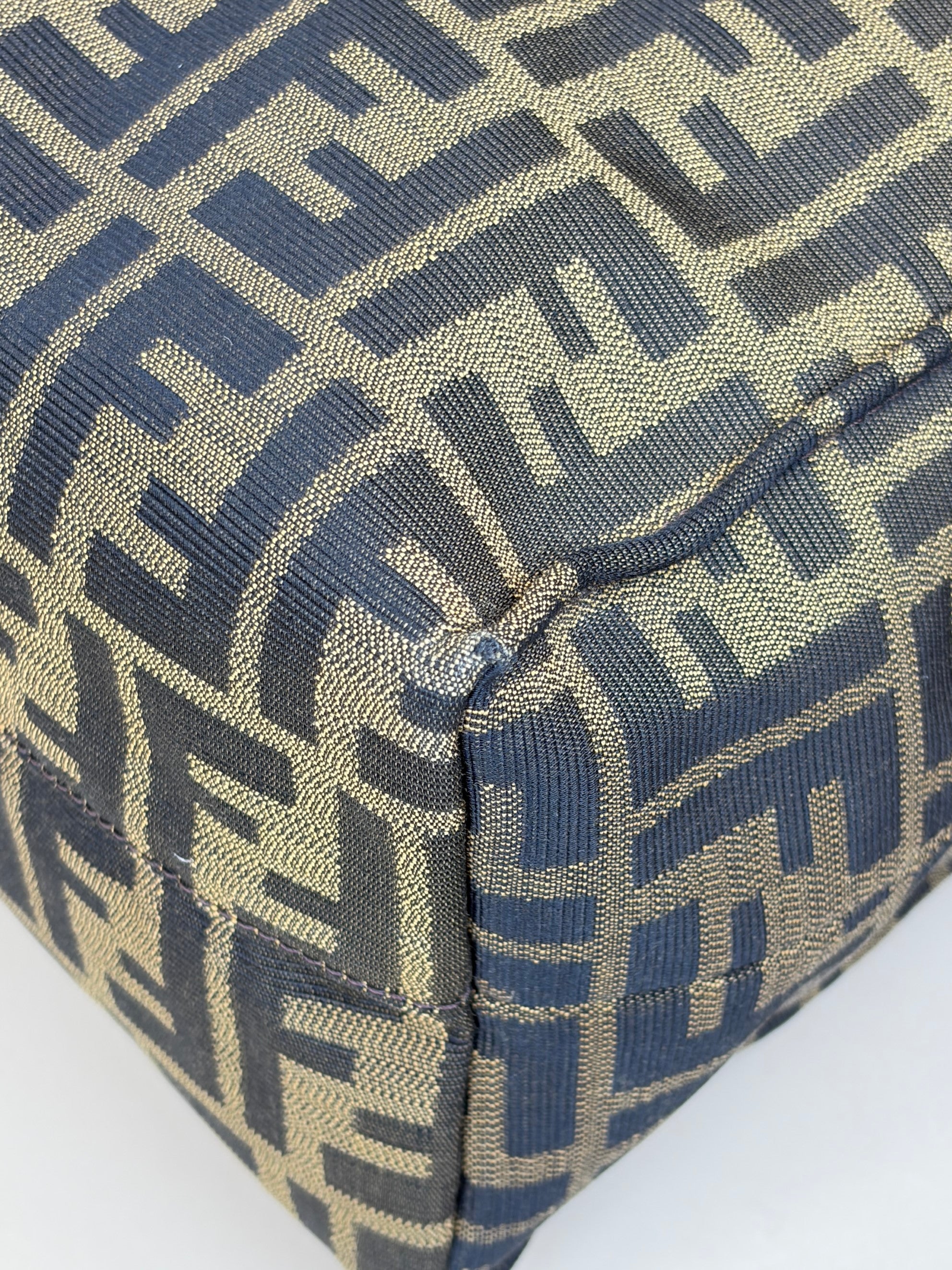 Fendi tobacco Zucca ff print canvas shopping tote bag
