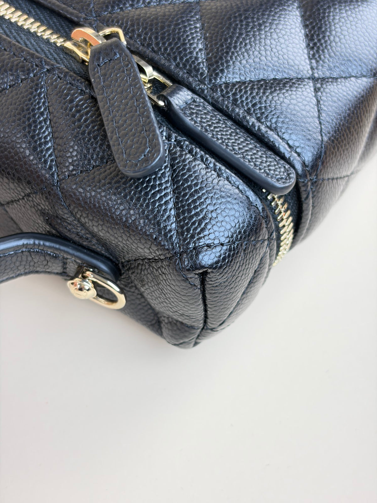 Chanel Black caviar leather vanity bag