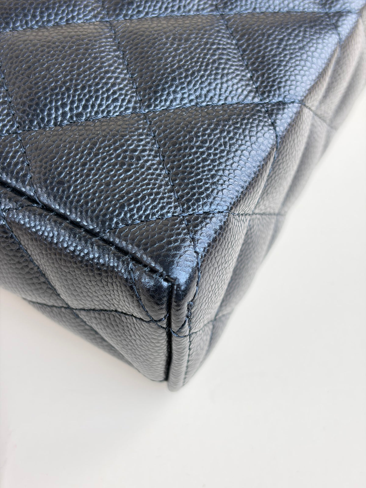 Chanel Black caviar leather vanity bag