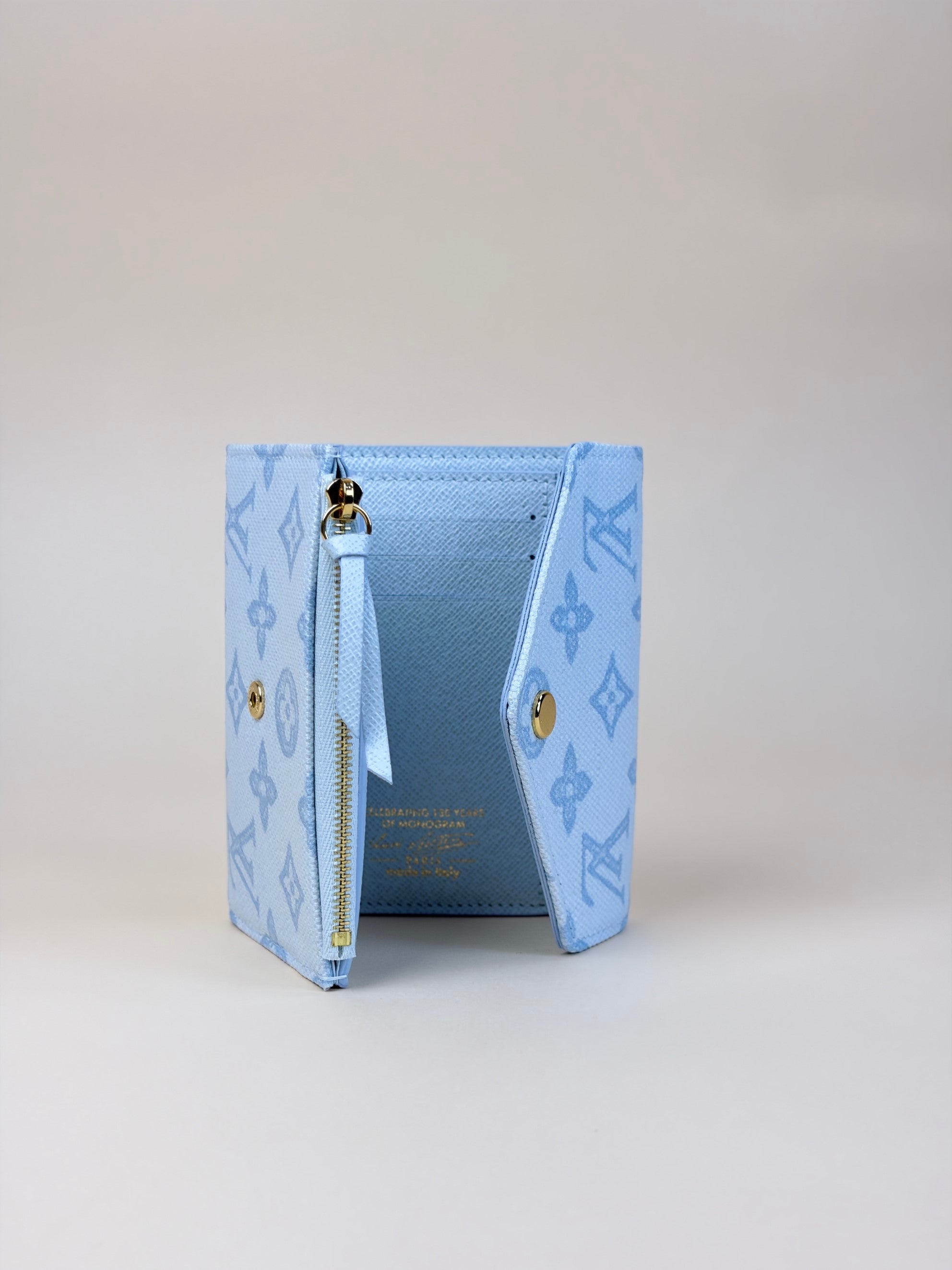 Louis Vuitton Blue Courrier Monogram Victorine Flap Wallet