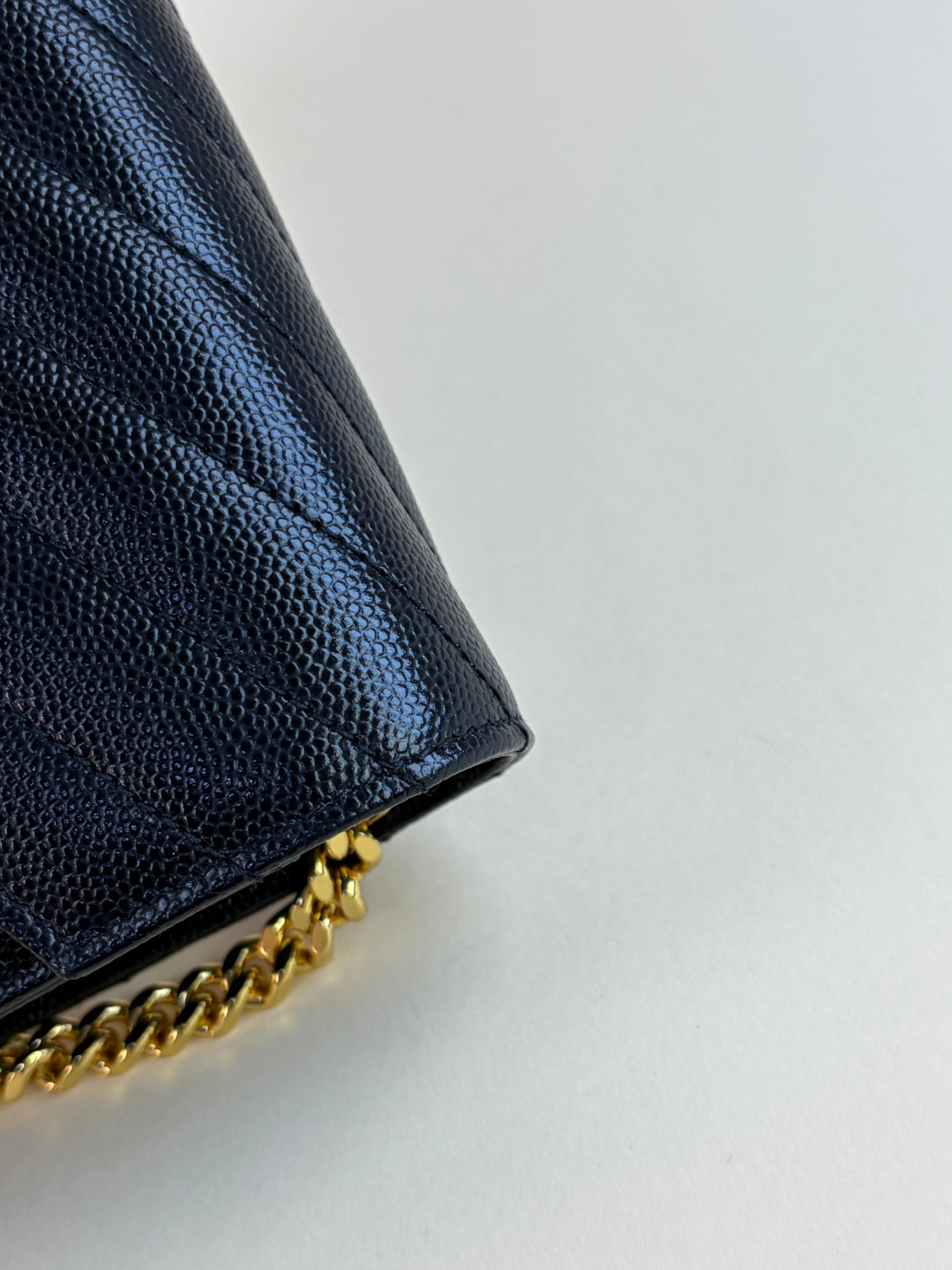 YSL Black Cassandre Wallet on Chain