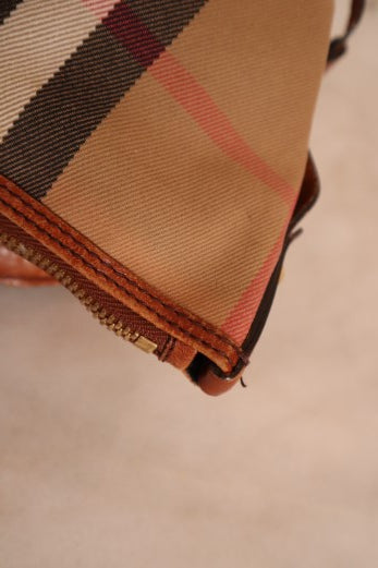 Burberry Brown House Check Bridle Tote Bag