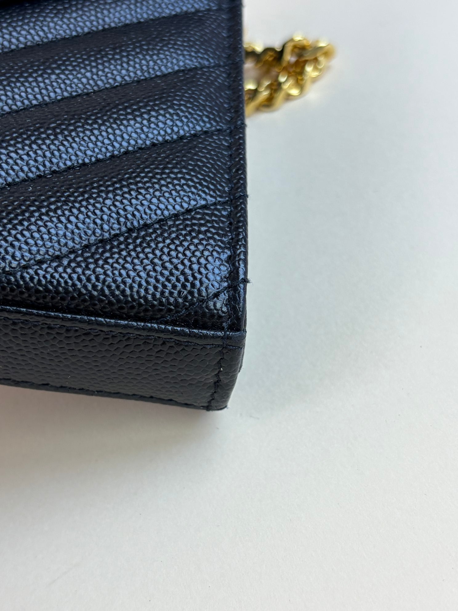 YSL Black Cassandre Wallet on Chain