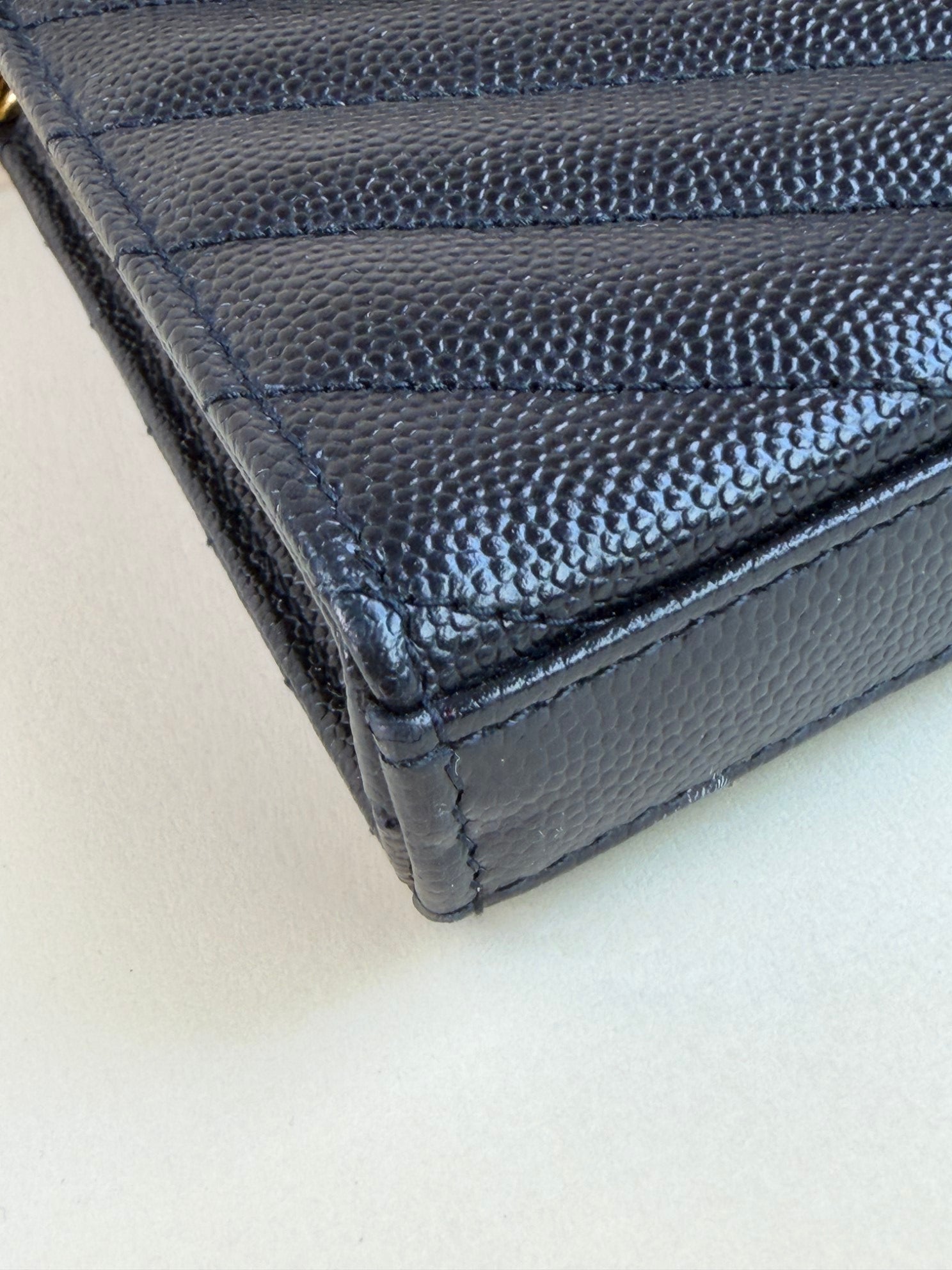 YSL Black Cassandre Wallet on Chain