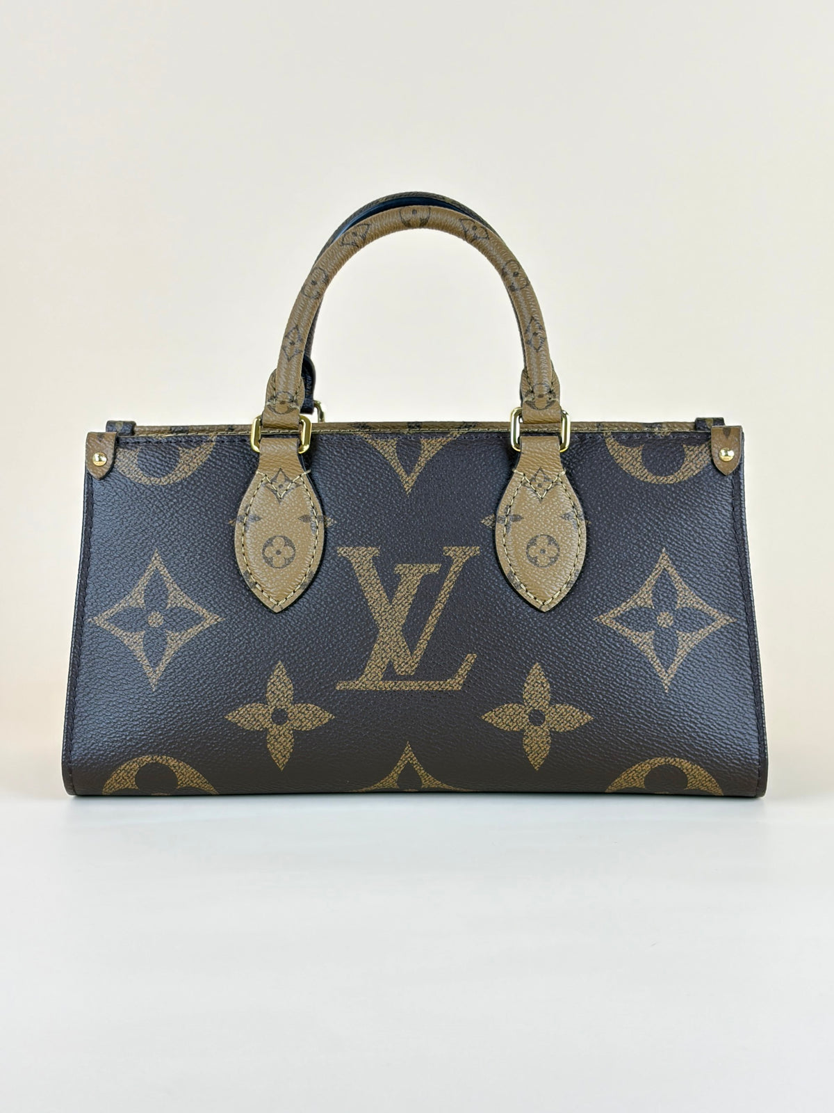 Louis Vuitton monogram reverse canvas on the go east-west tote bag