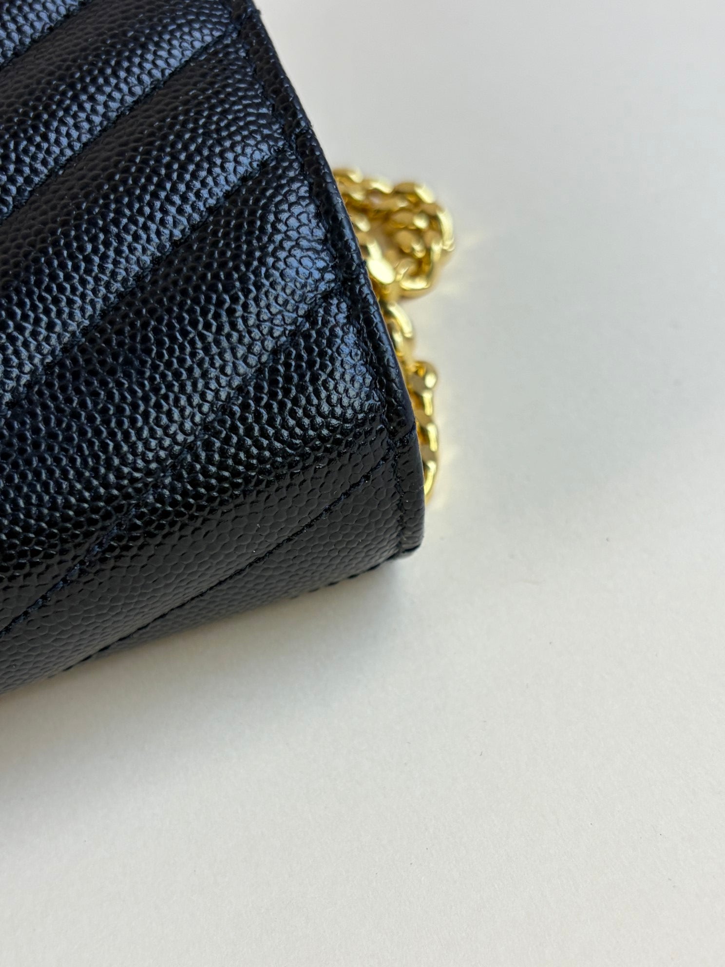 YSL Black Cassandre Wallet on Chain